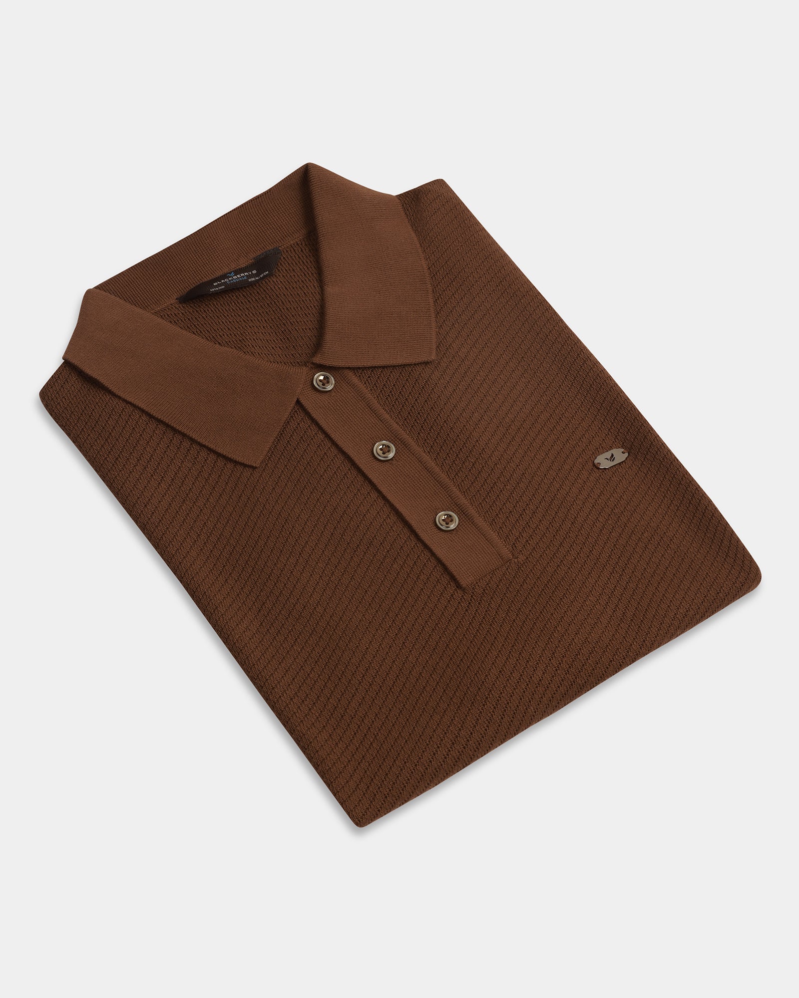 Brown Solid Polo - Yuto