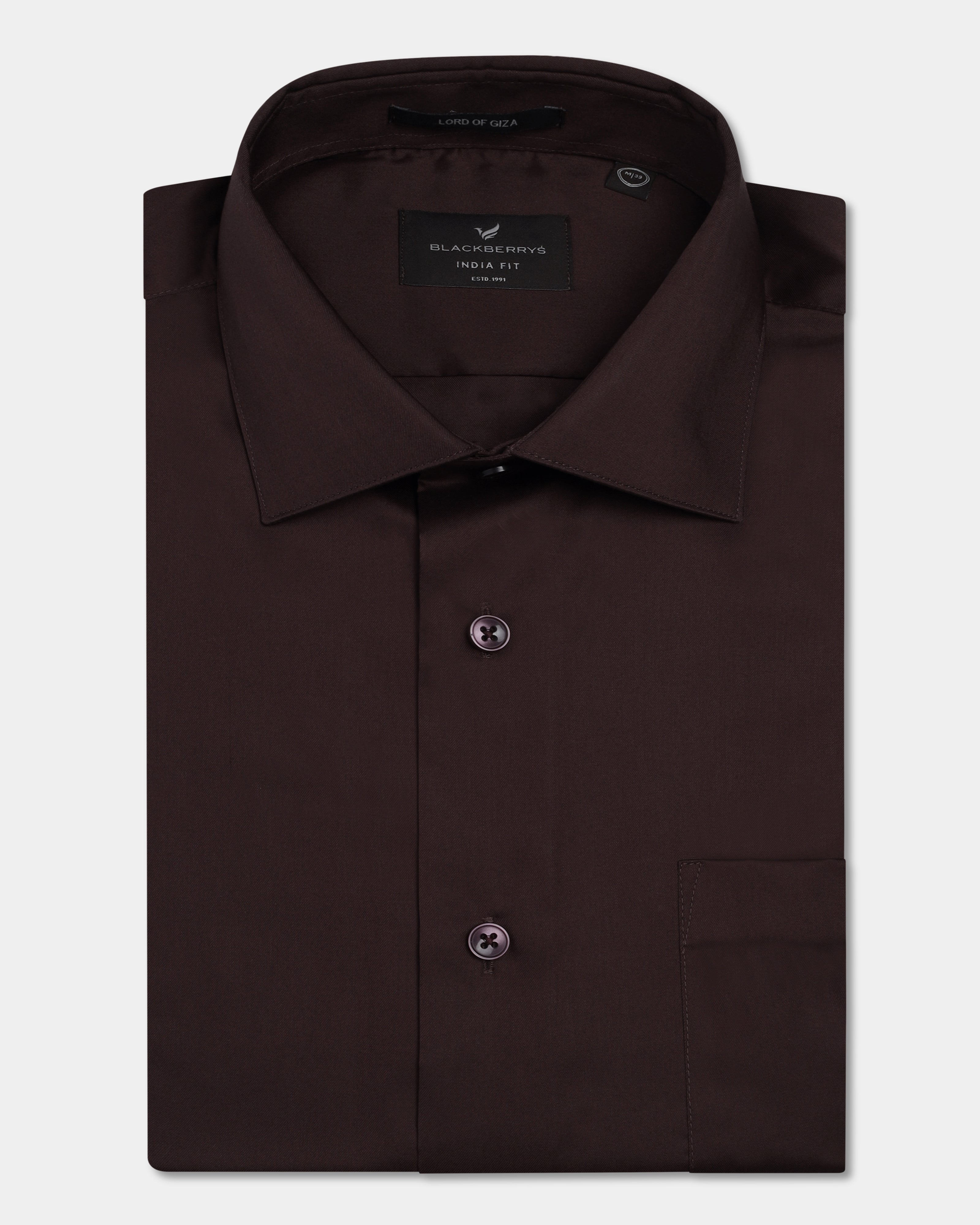 Brown Solid Shirt - Roger