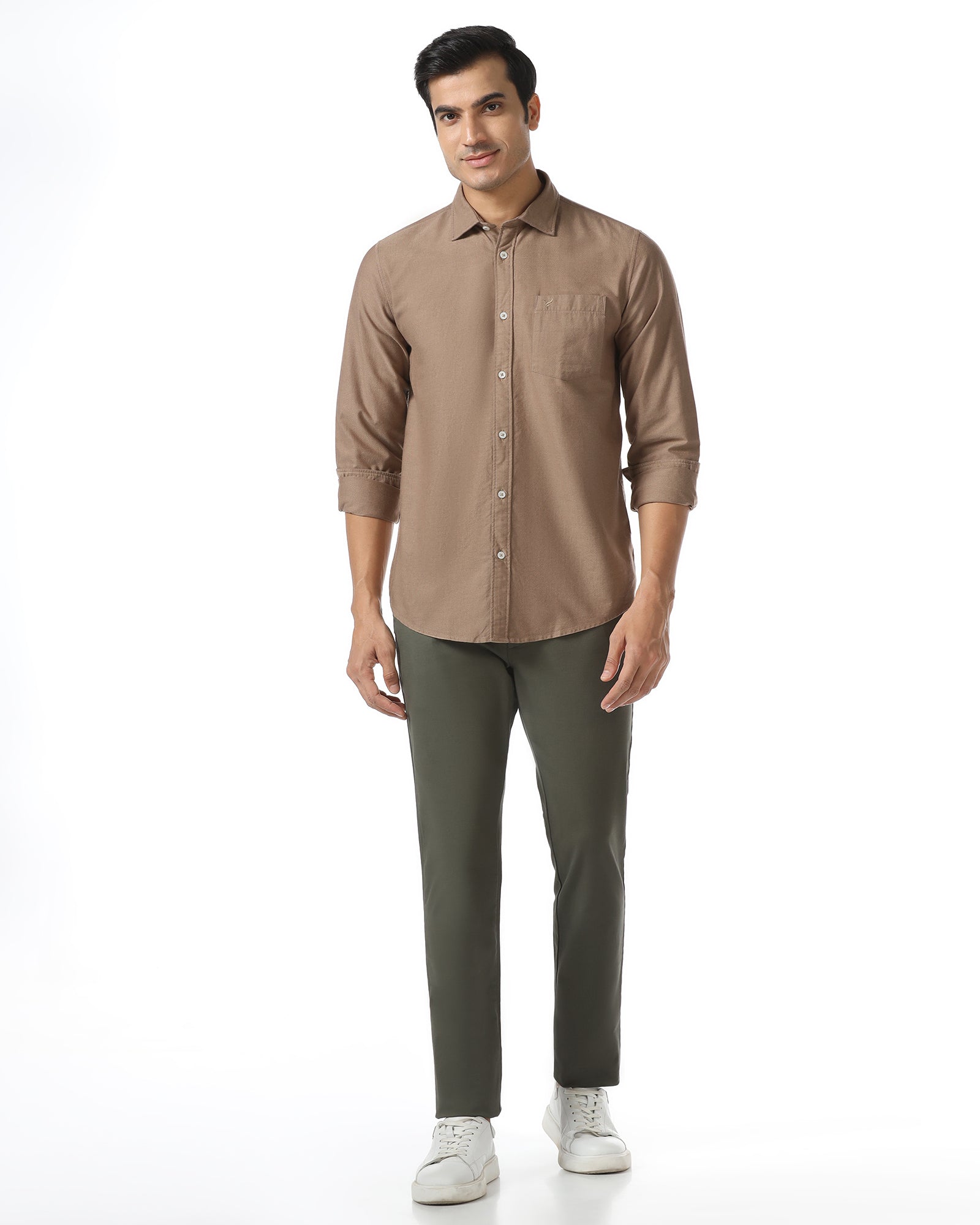 Brown Solid Shirt - Solly