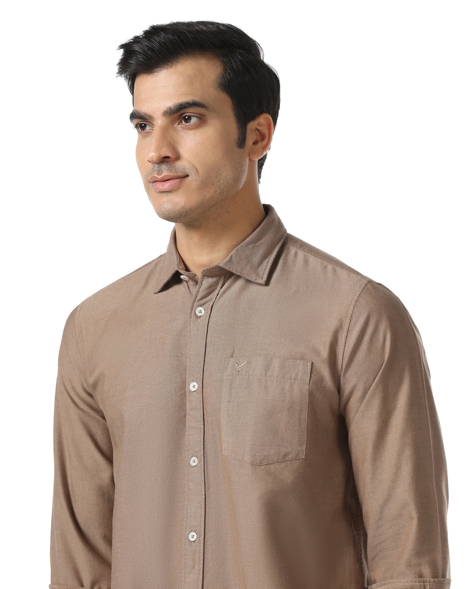 Brown Solid Shirt - Solly