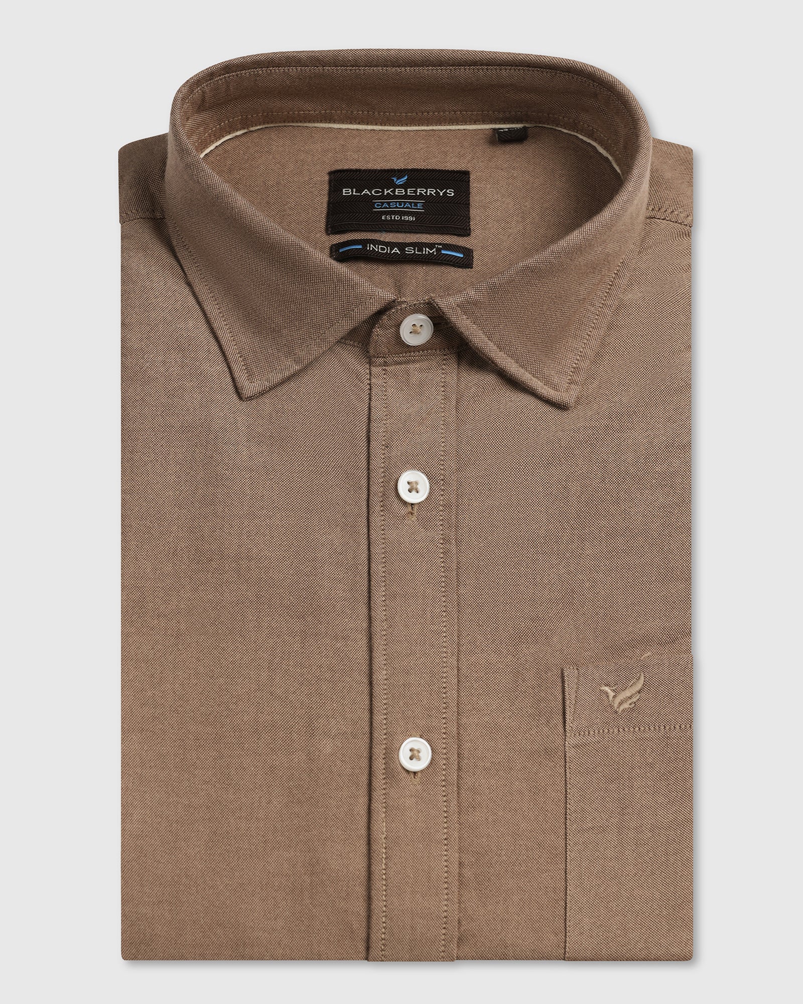 Brown Solid Shirt - Solly
