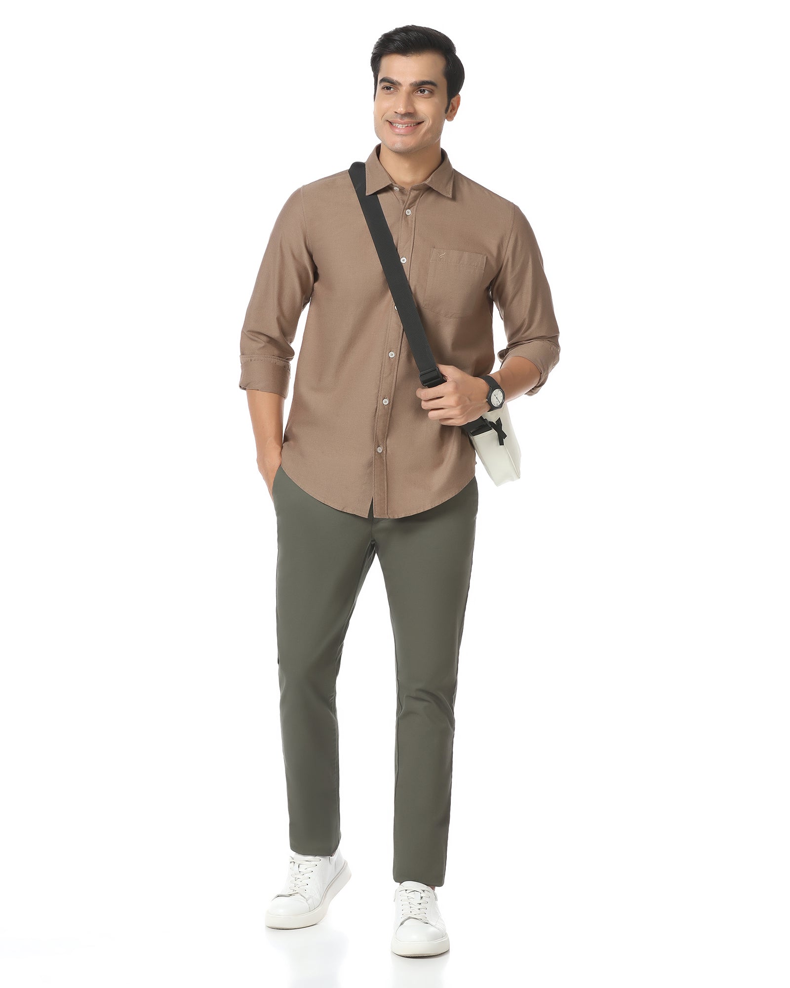 Brown Solid Shirt - Solly