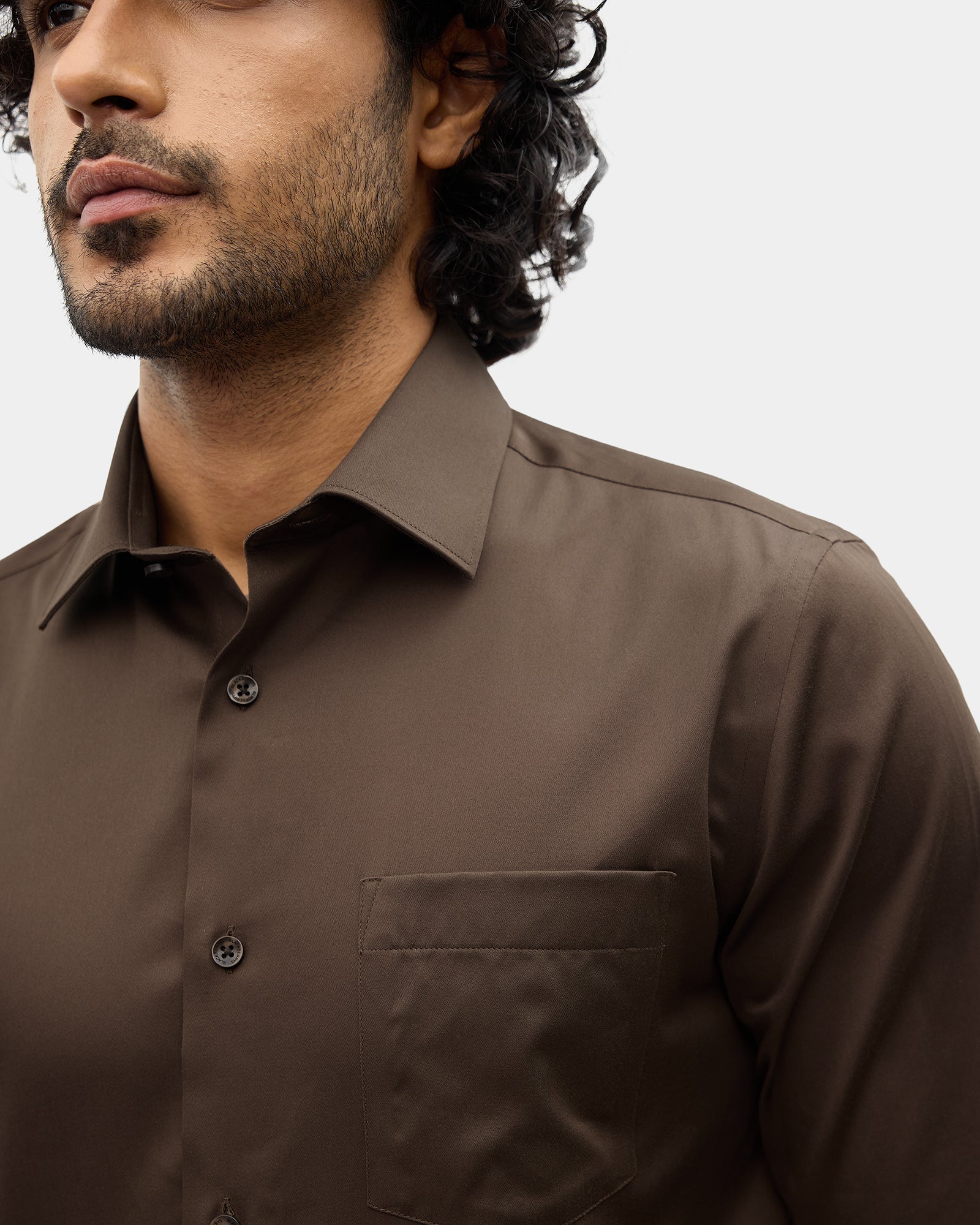 Brown Solid Shirt - Sylvia