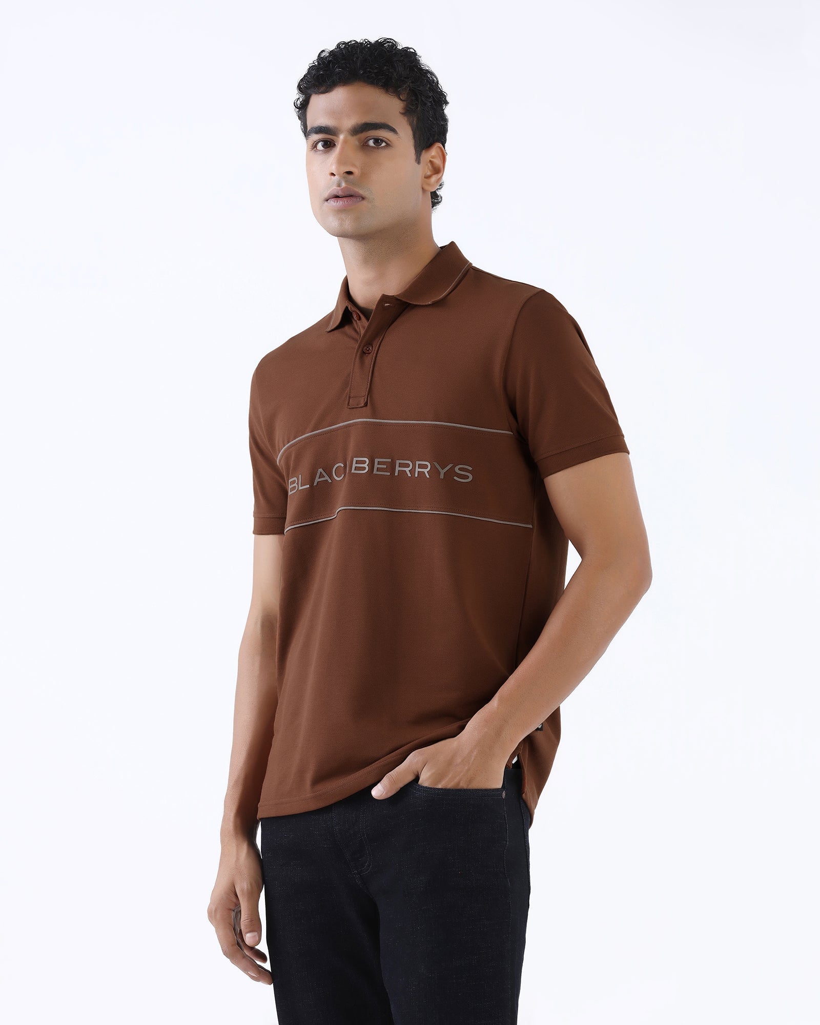 Brown Solid Polo - Rhoda