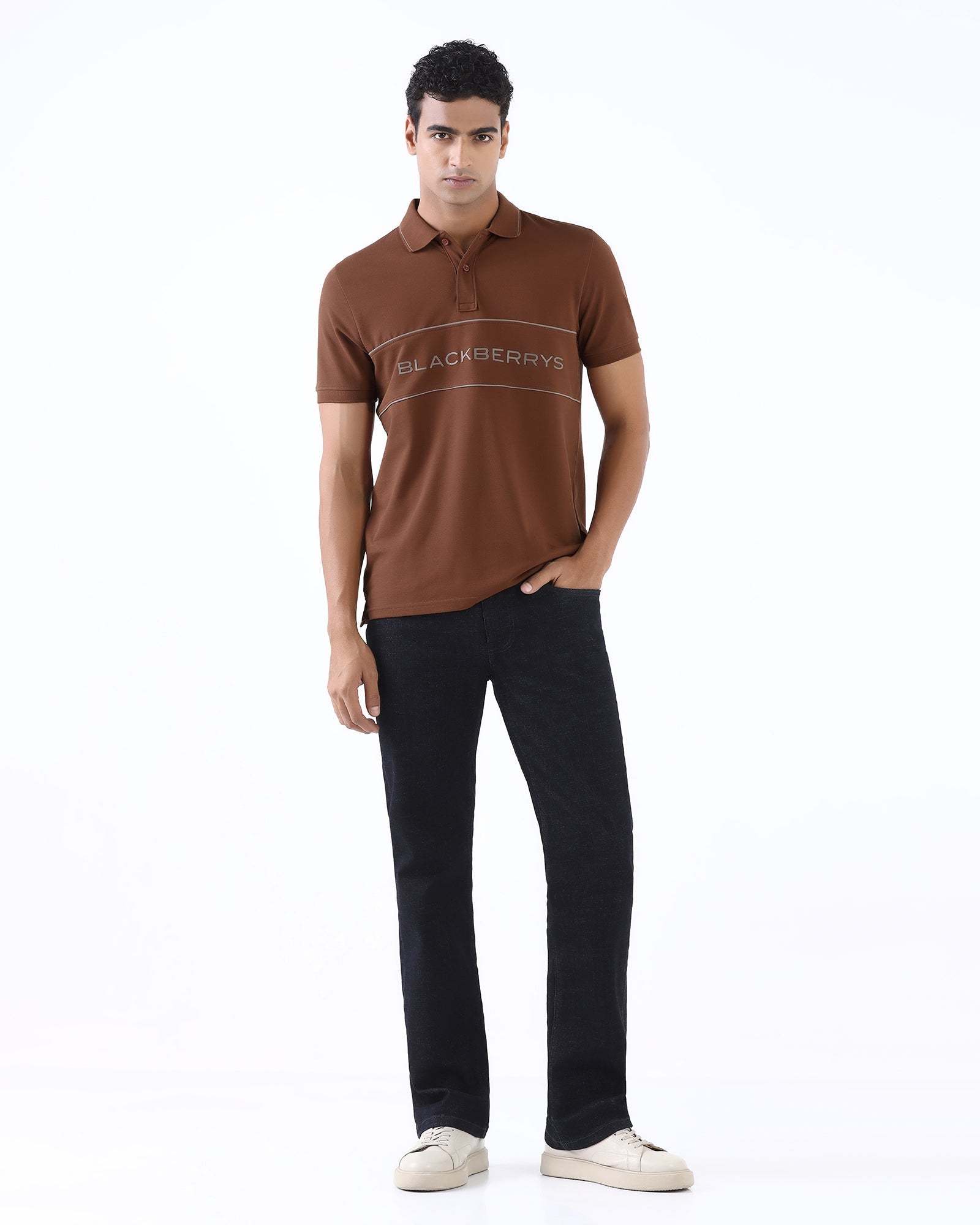 Brown Solid Polo - Rhoda