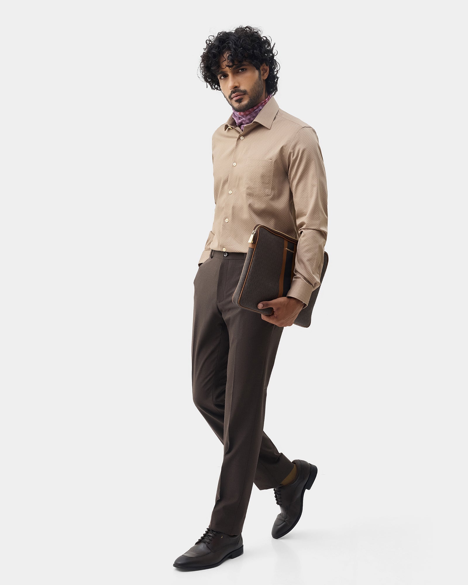 Brown Solid Trouser - Donny