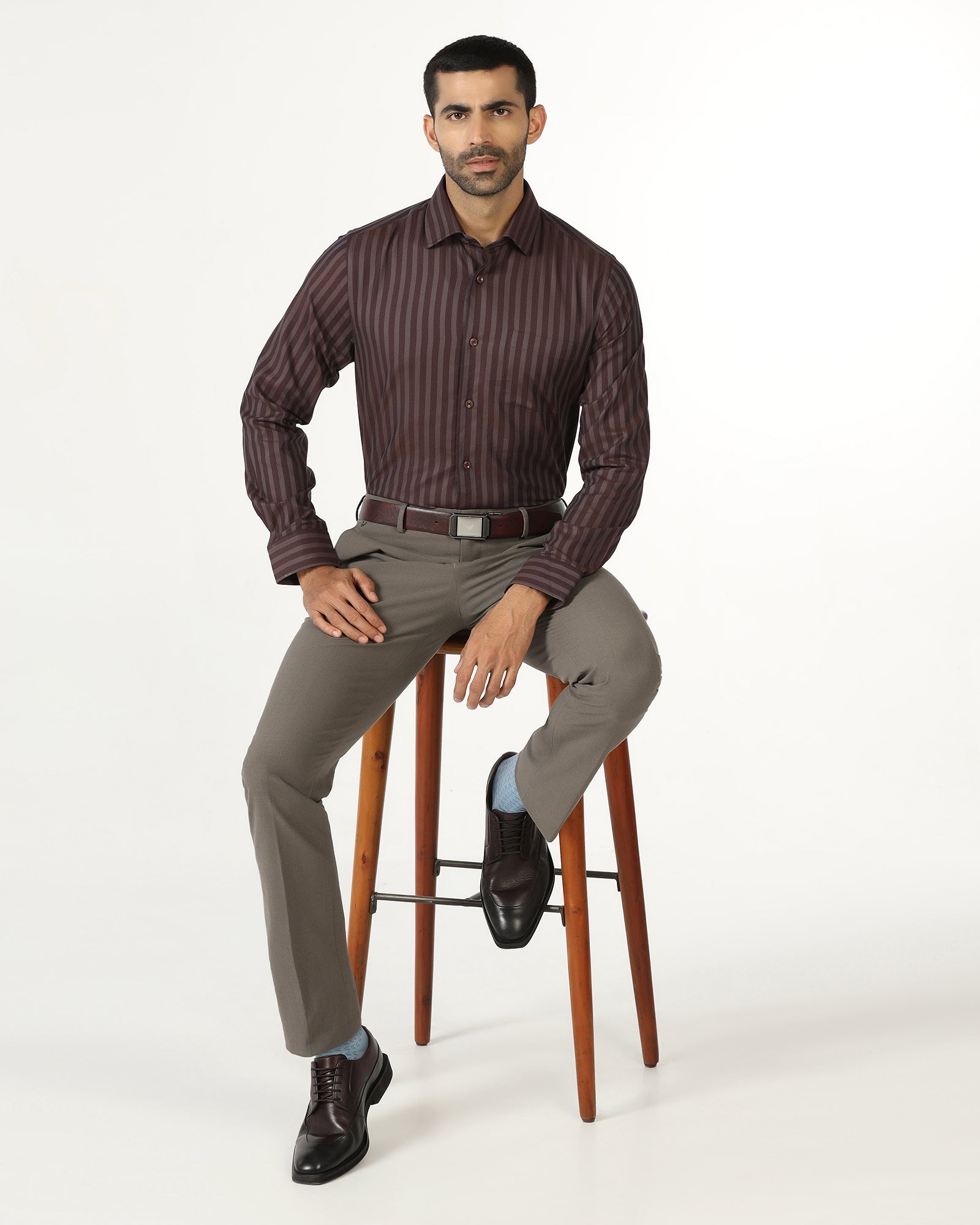 Brown Solid Trouser - Johny