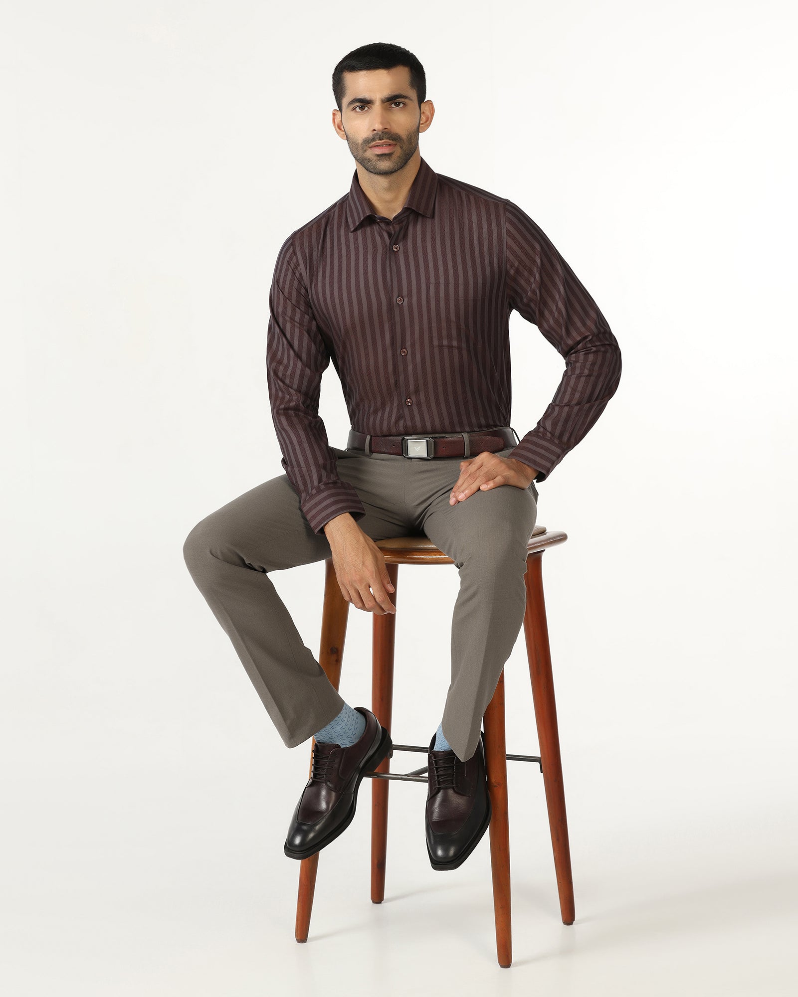 Brown Solid Trouser - Johny