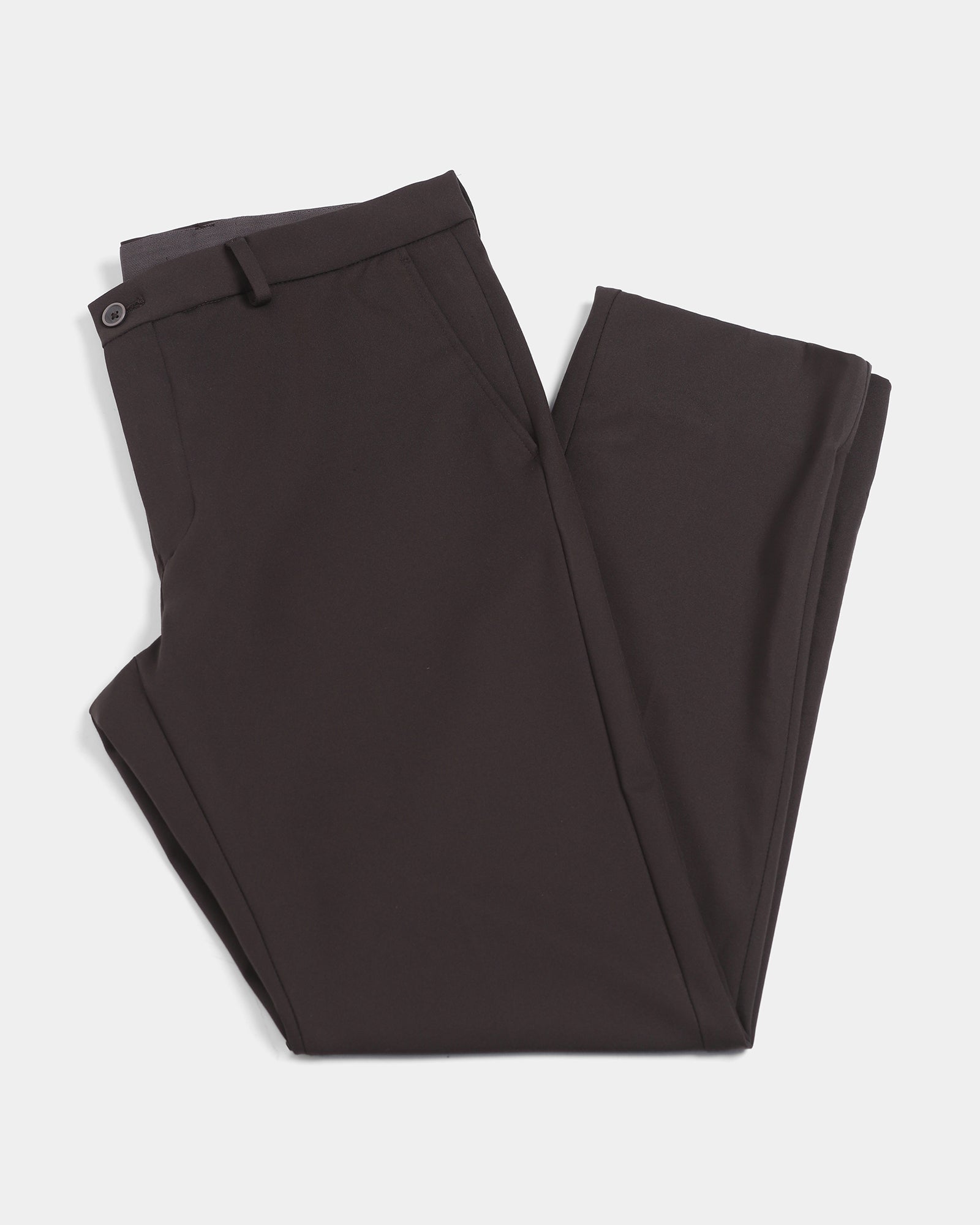Brown Solid Trouser - Oak
