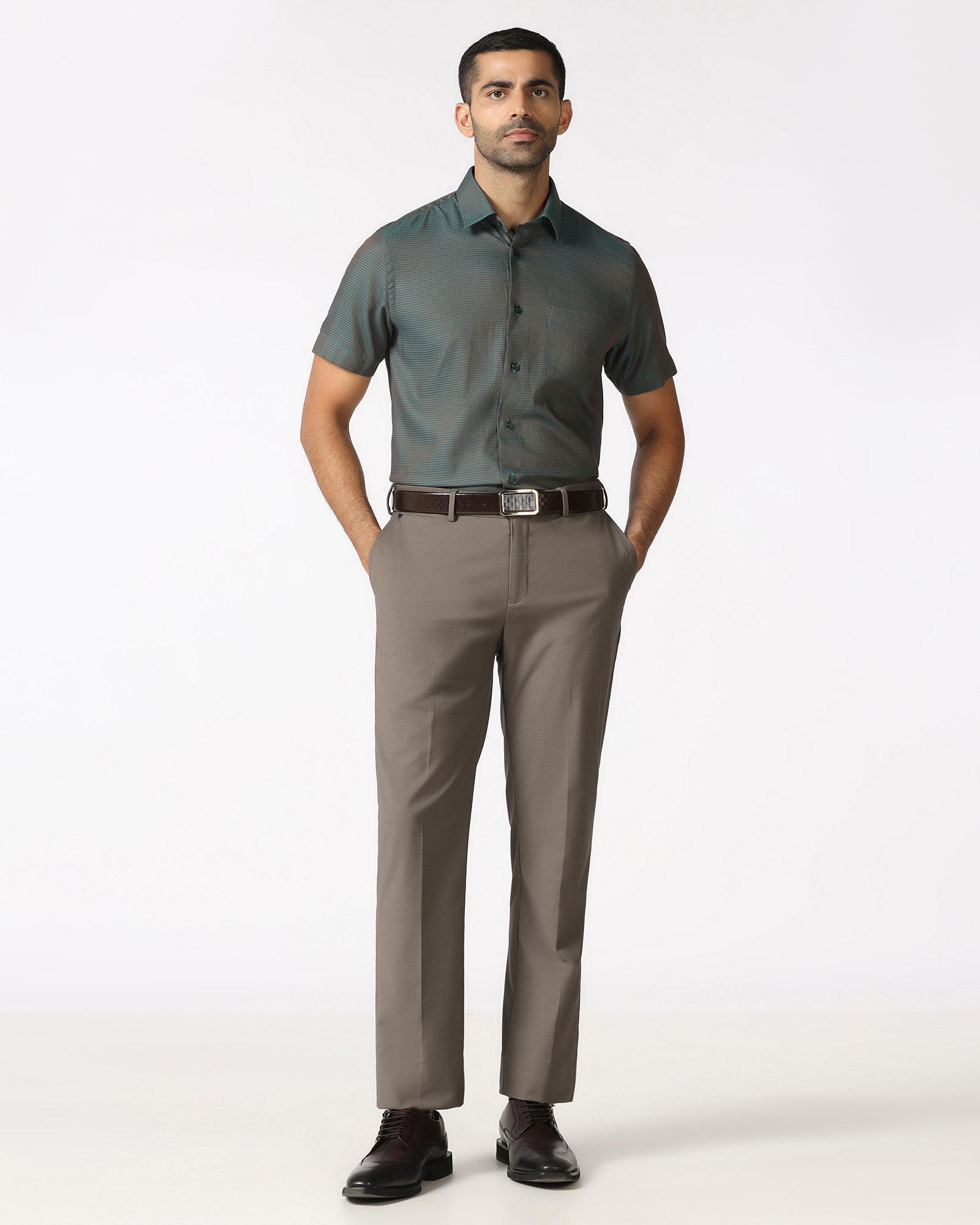 Brown Technowaist Solid Trouser - John