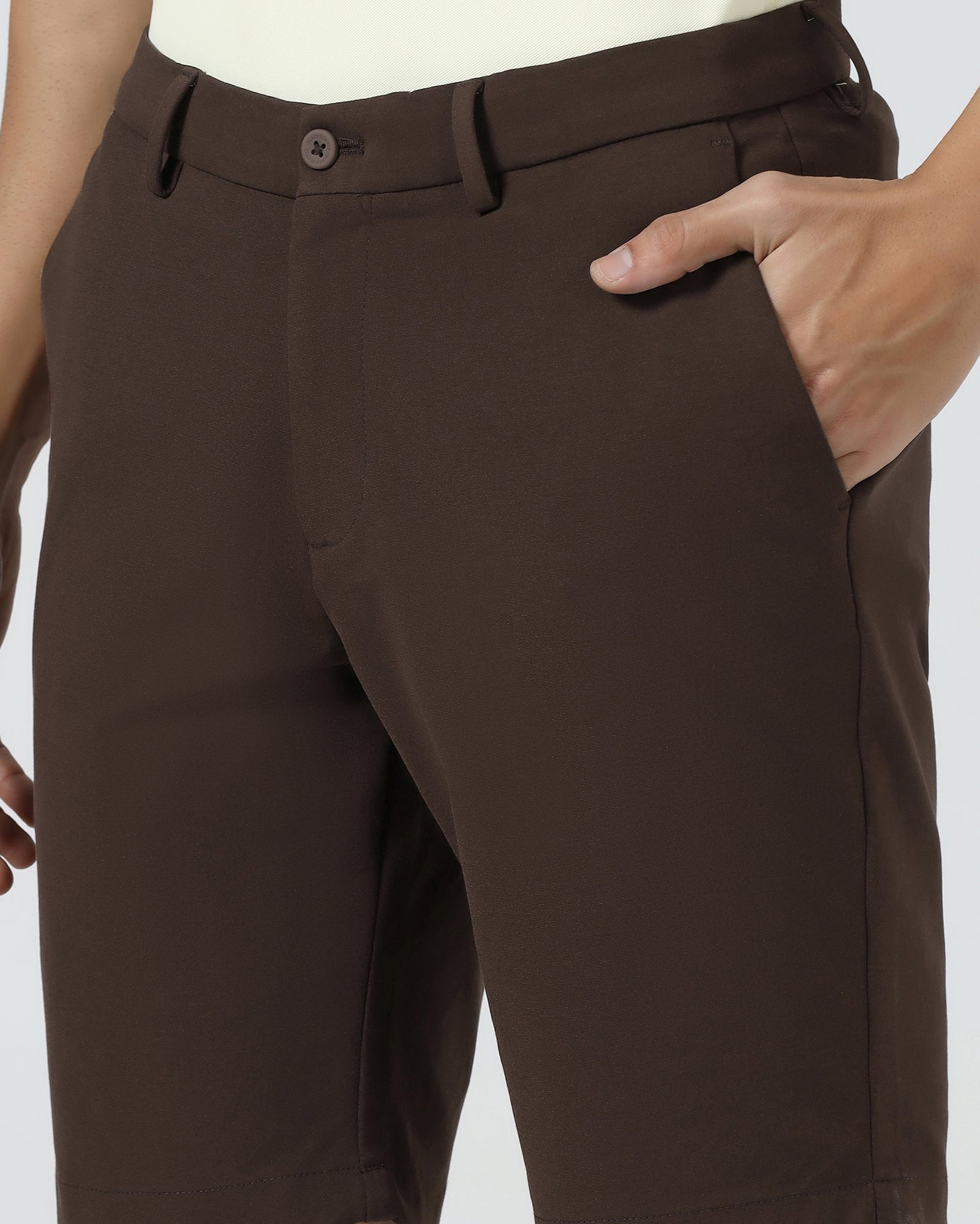 Brown TechPro Solid Shorts - Serry