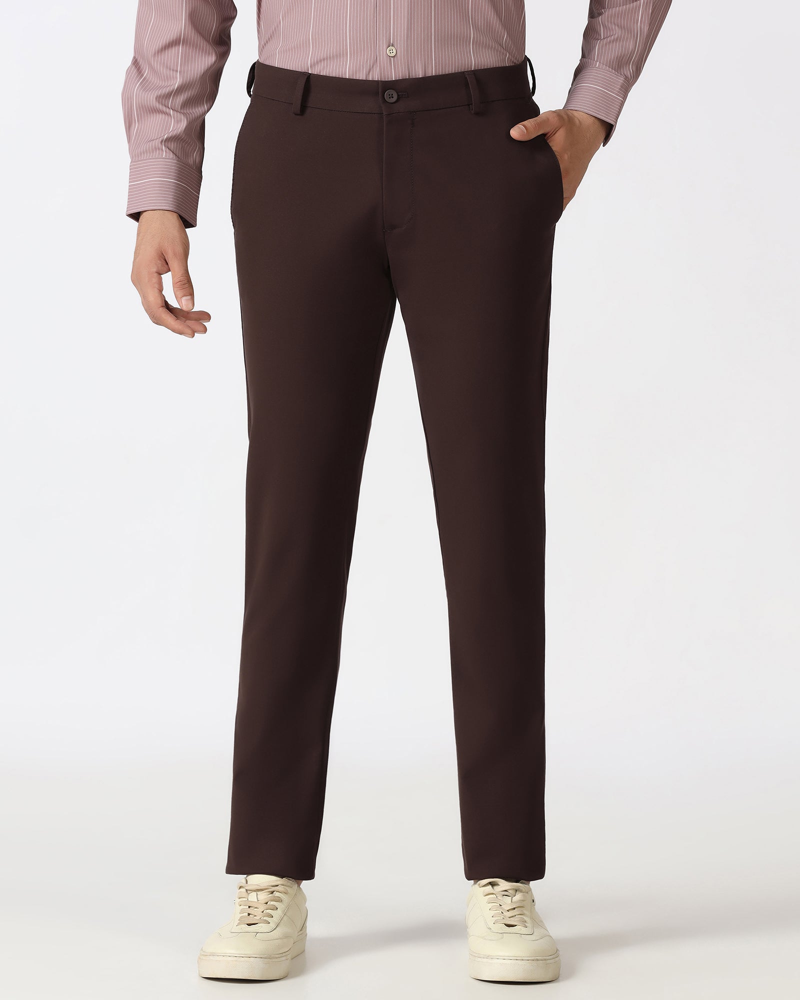 Brown Techpro Textured Khakis - Sandy