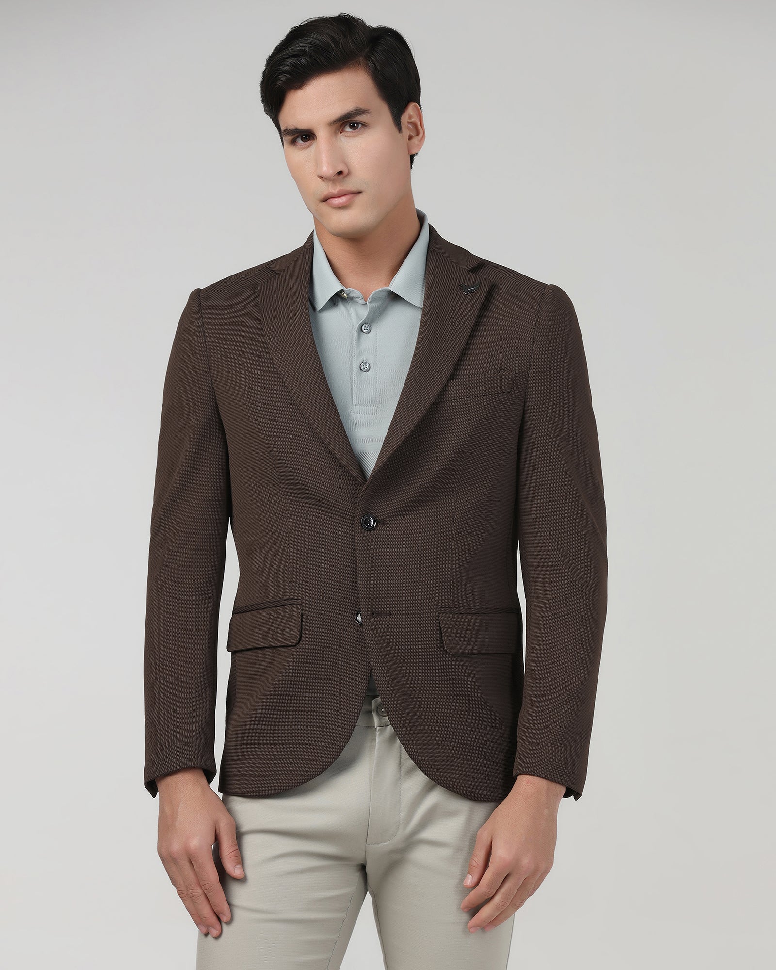 Brown Textured Blazer - Chris
