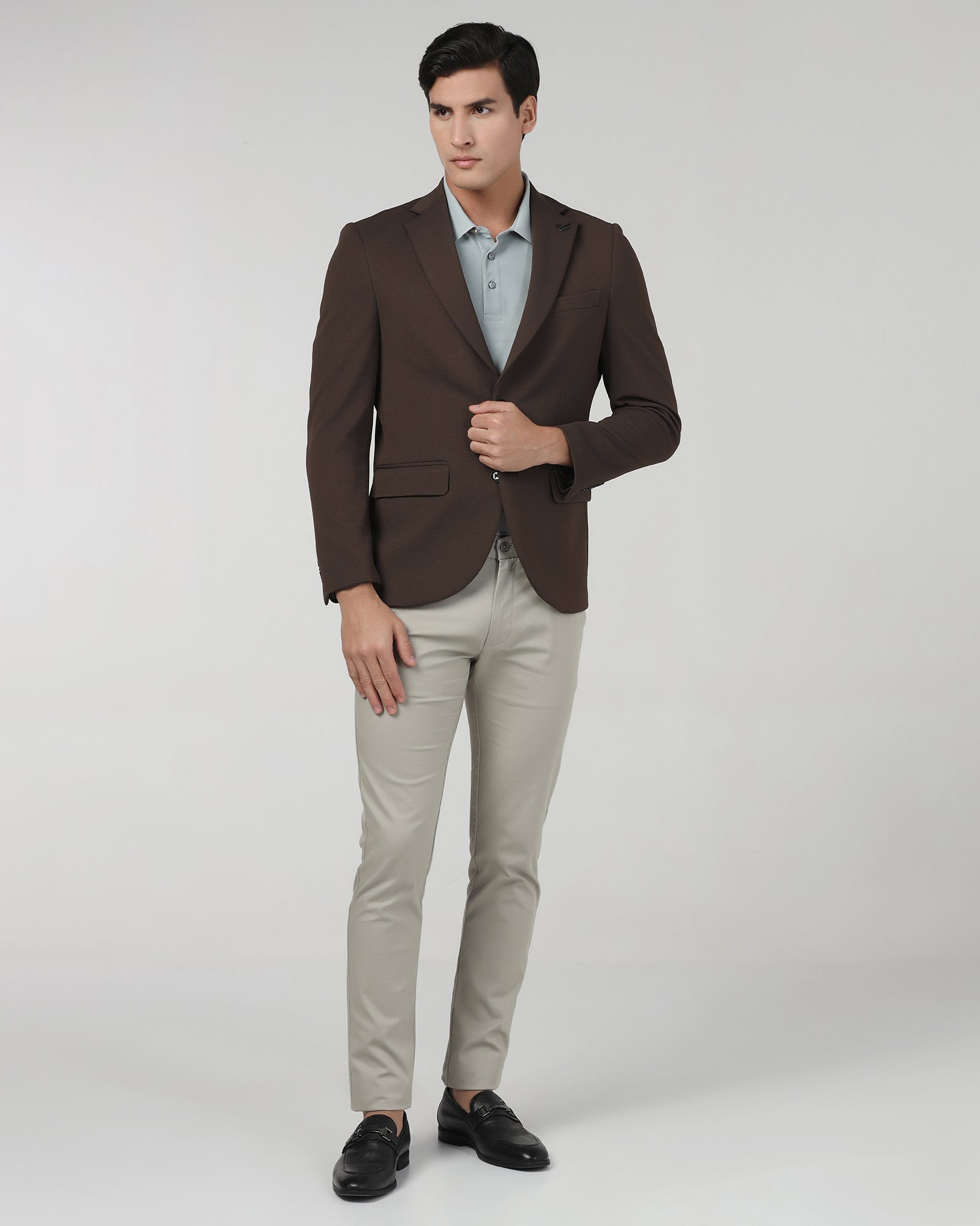 Brown Textured Blazer - Chris