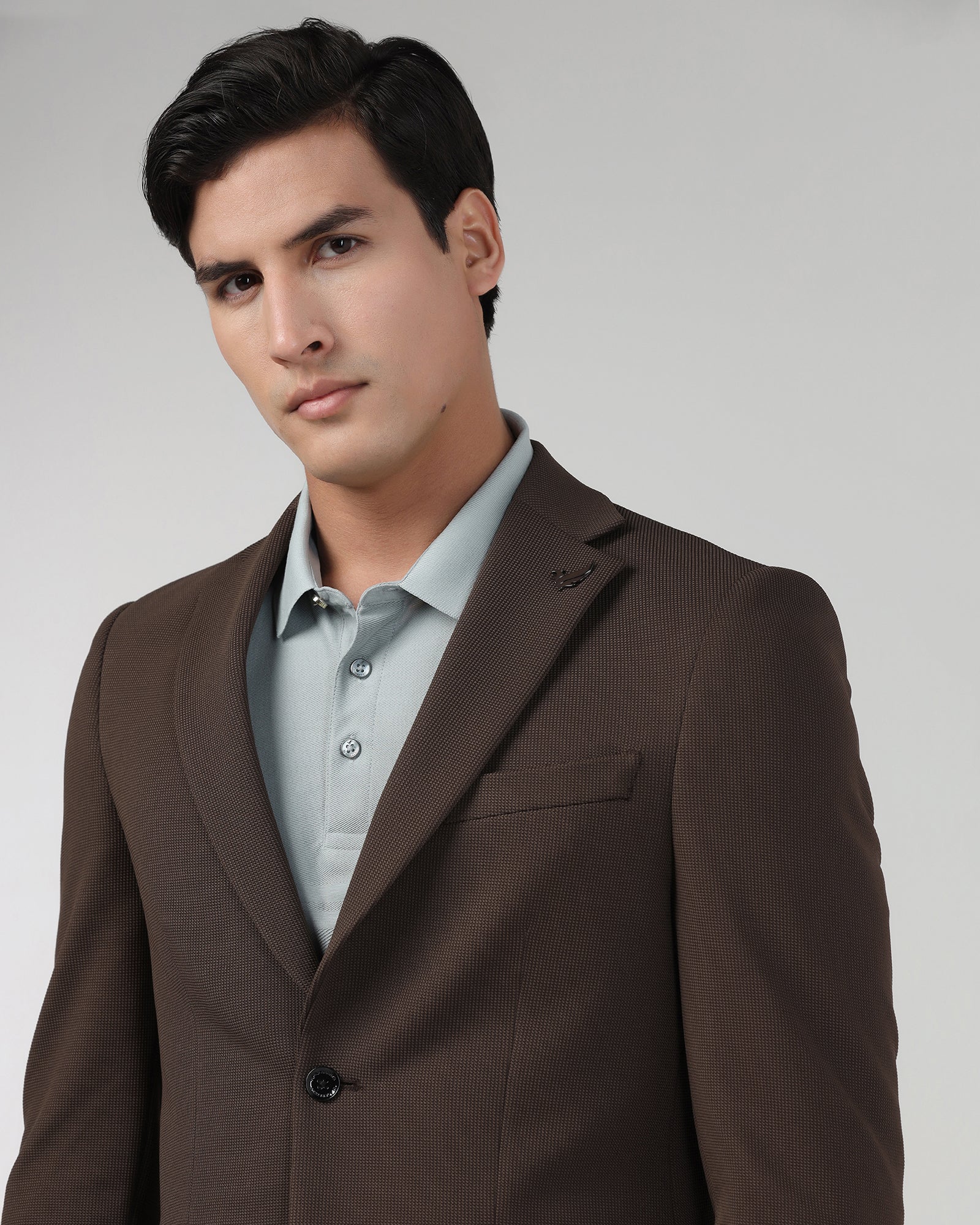 Brown Textured Blazer - Chris