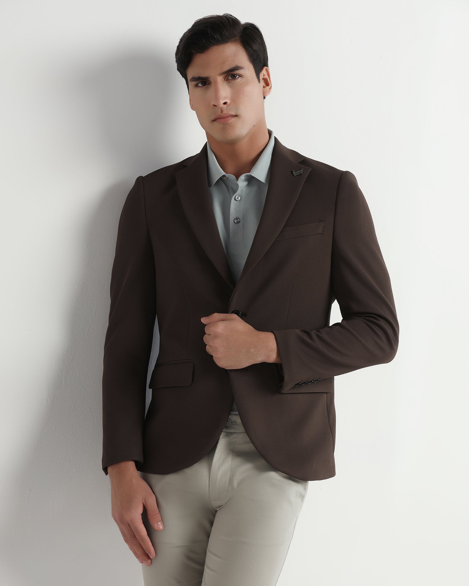 Brown Textured Blazer - Chris