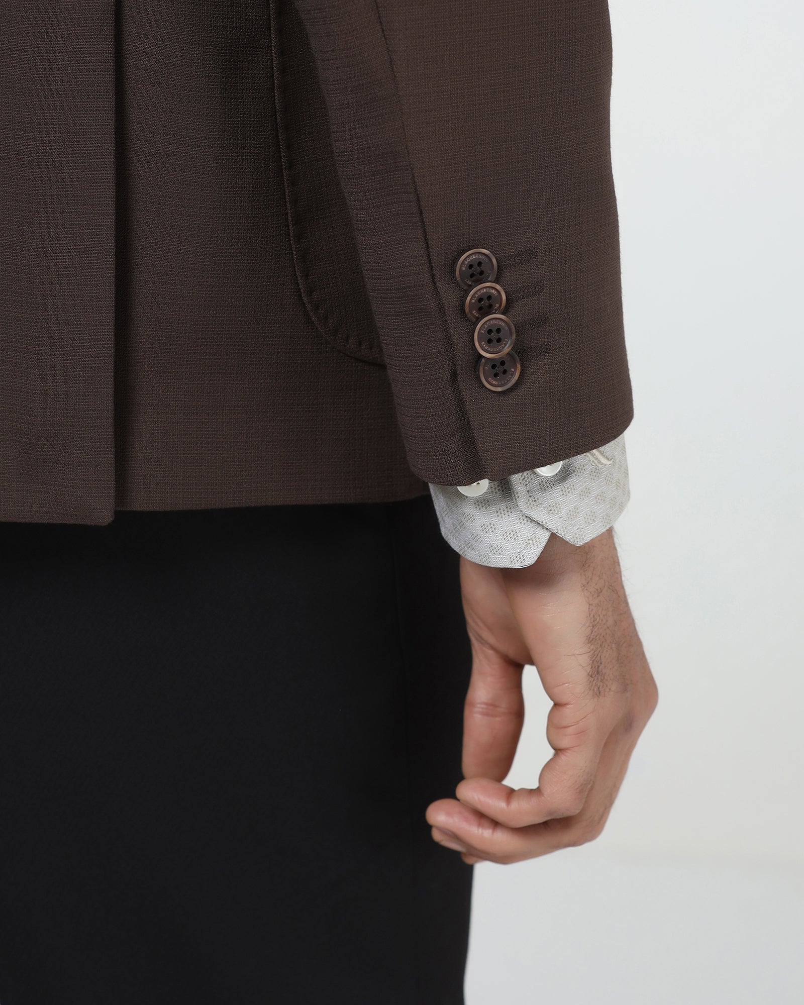 Brown Textured Blazer - Denzel