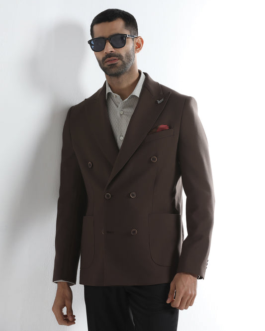 Brown Textured Blazer - Denzel