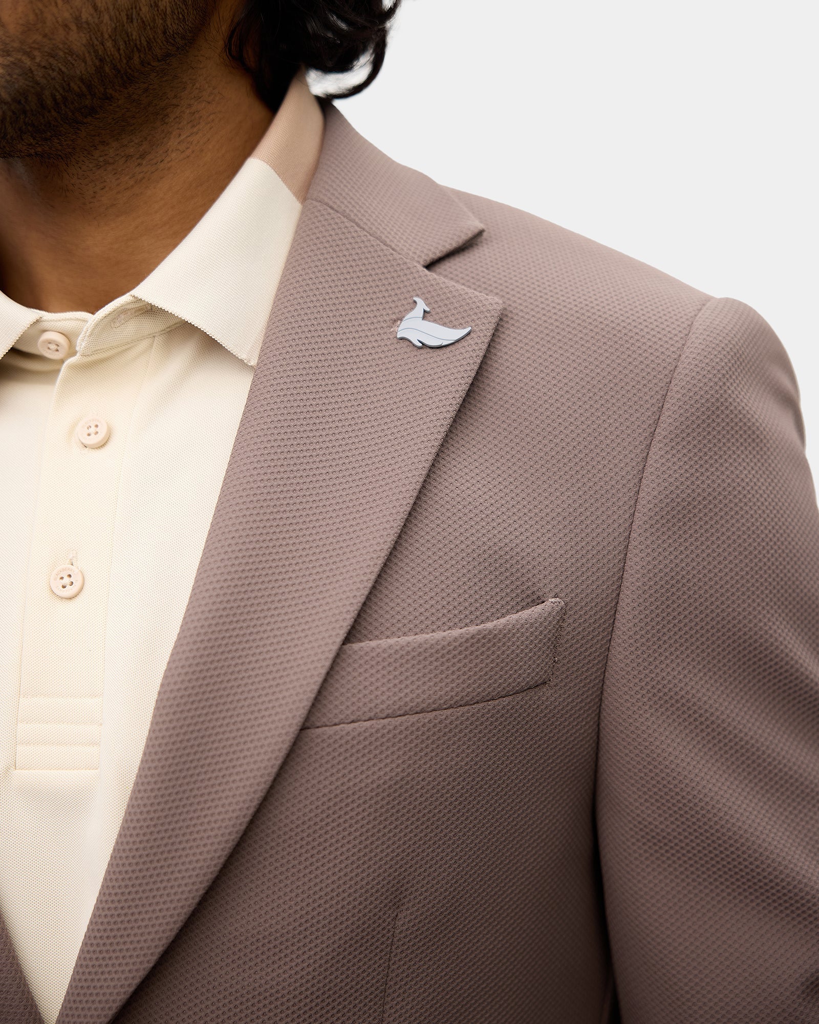 Brown Textured Blazer - Mit