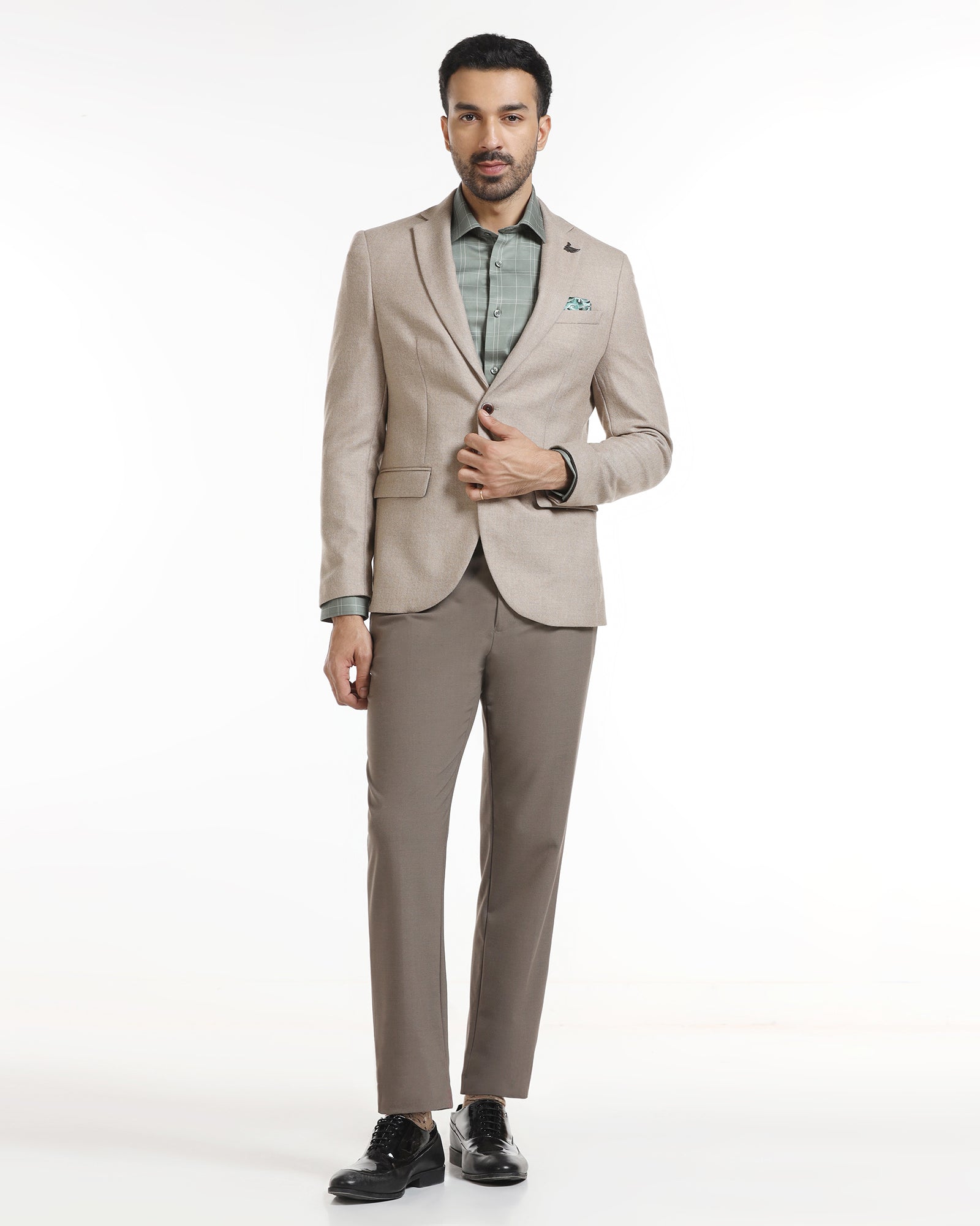 Brown Textured Blazer - Grant