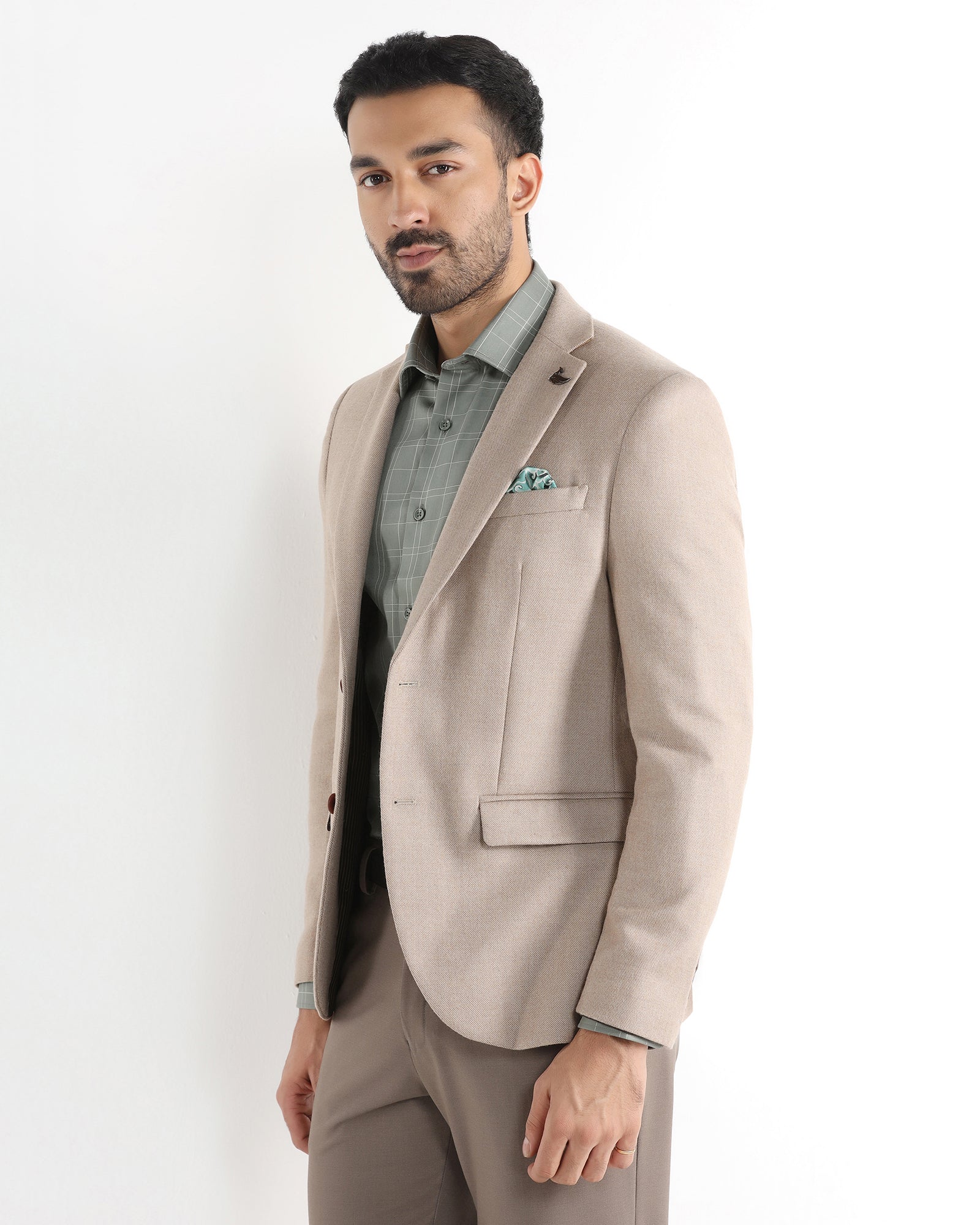 Brown Textured Blazer - Grant