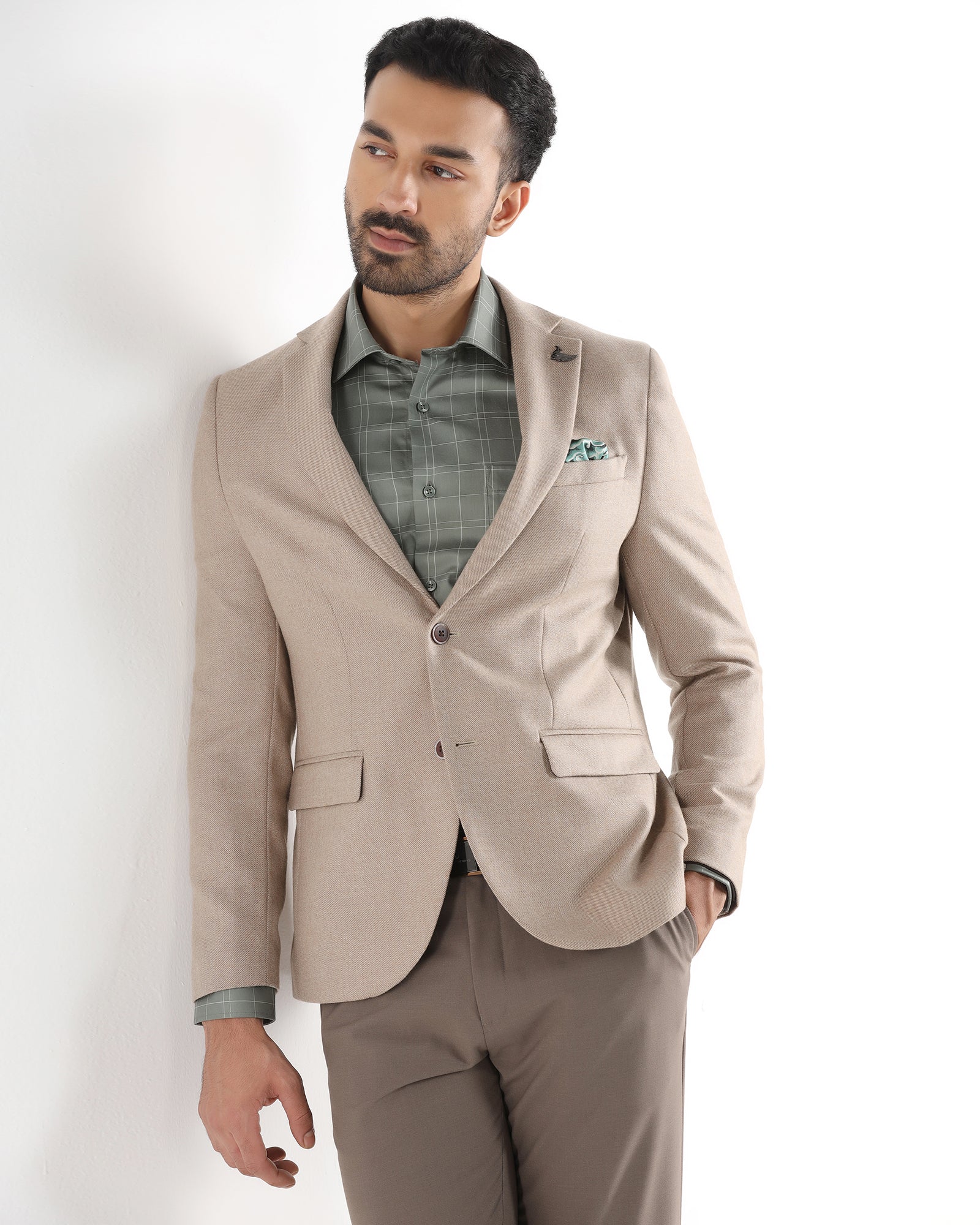 Brown Textured Blazer - Grant