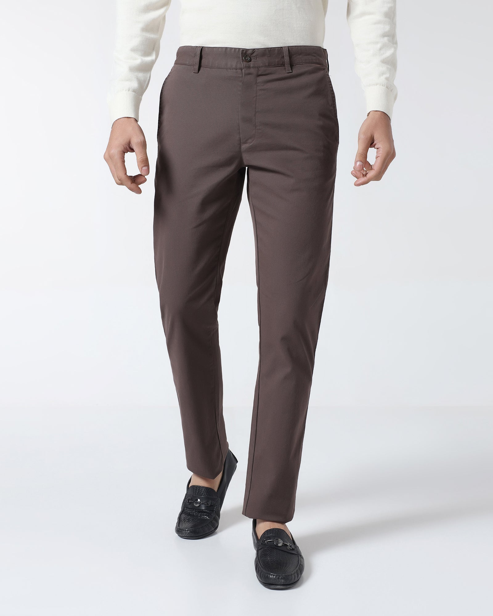 Brown Textured Khakis - Kary