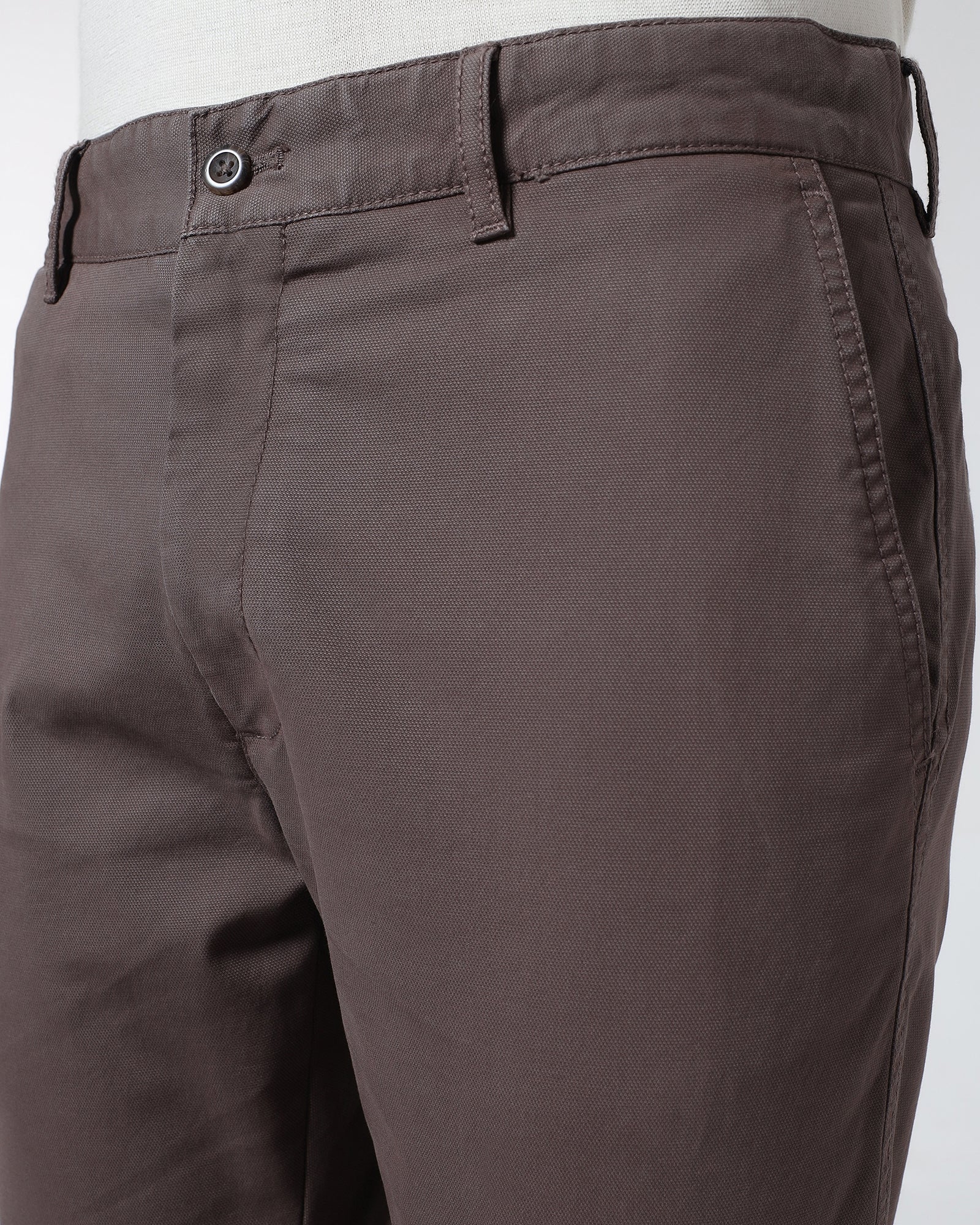 Brown Textured Khakis - Kary