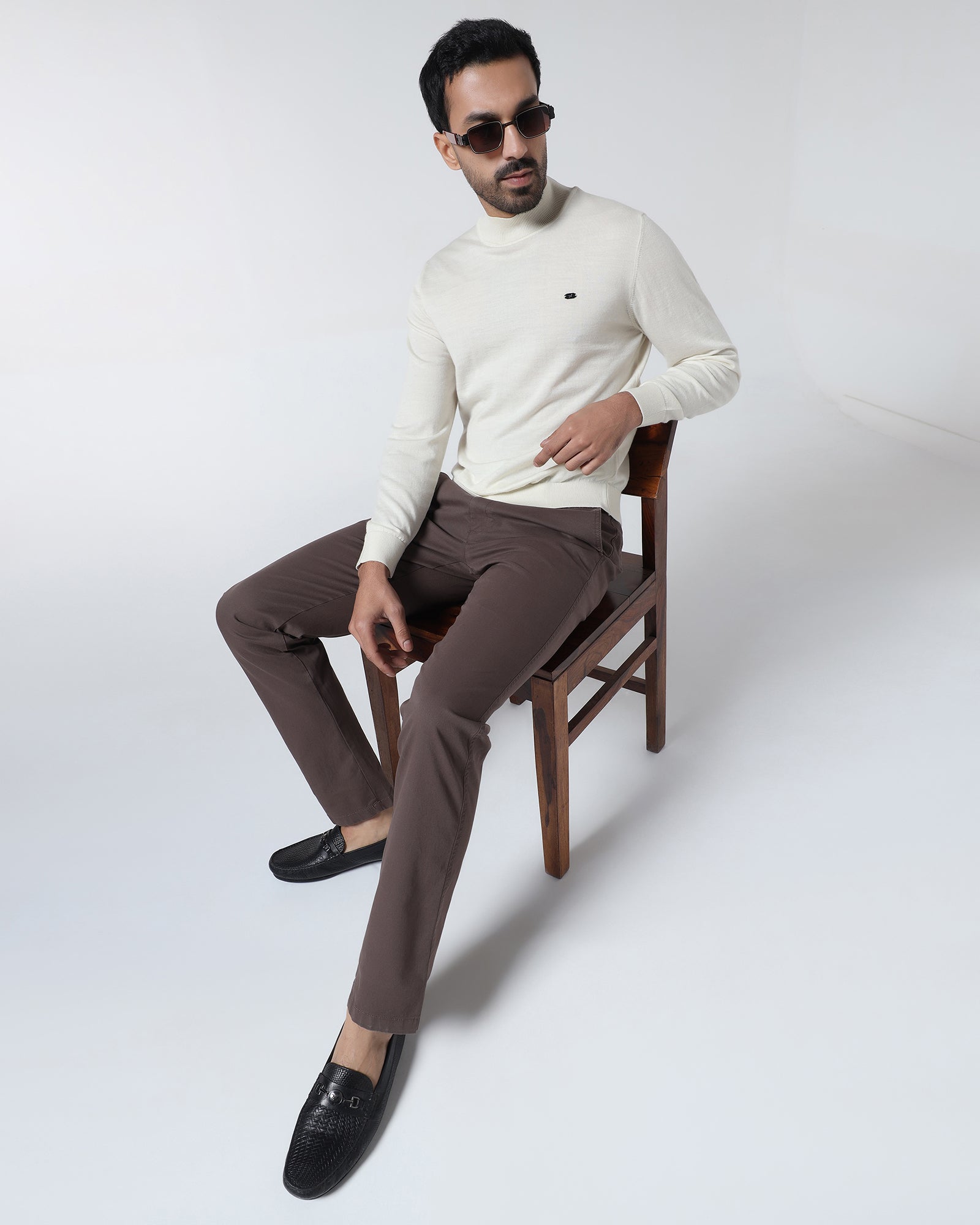 Brown Textured Khakis - Kary