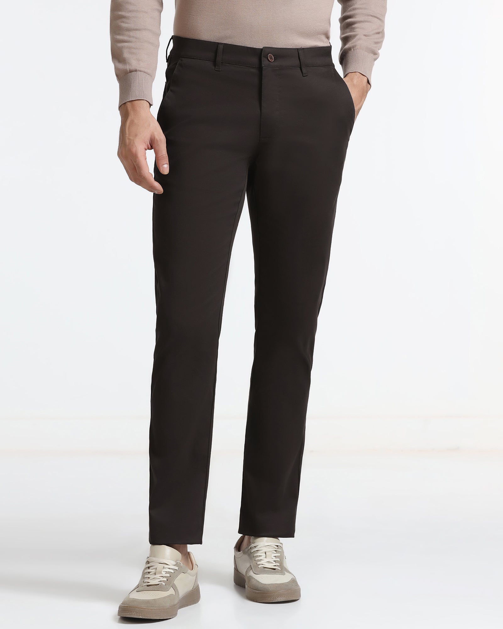 Brown Textured Khakis - Ural