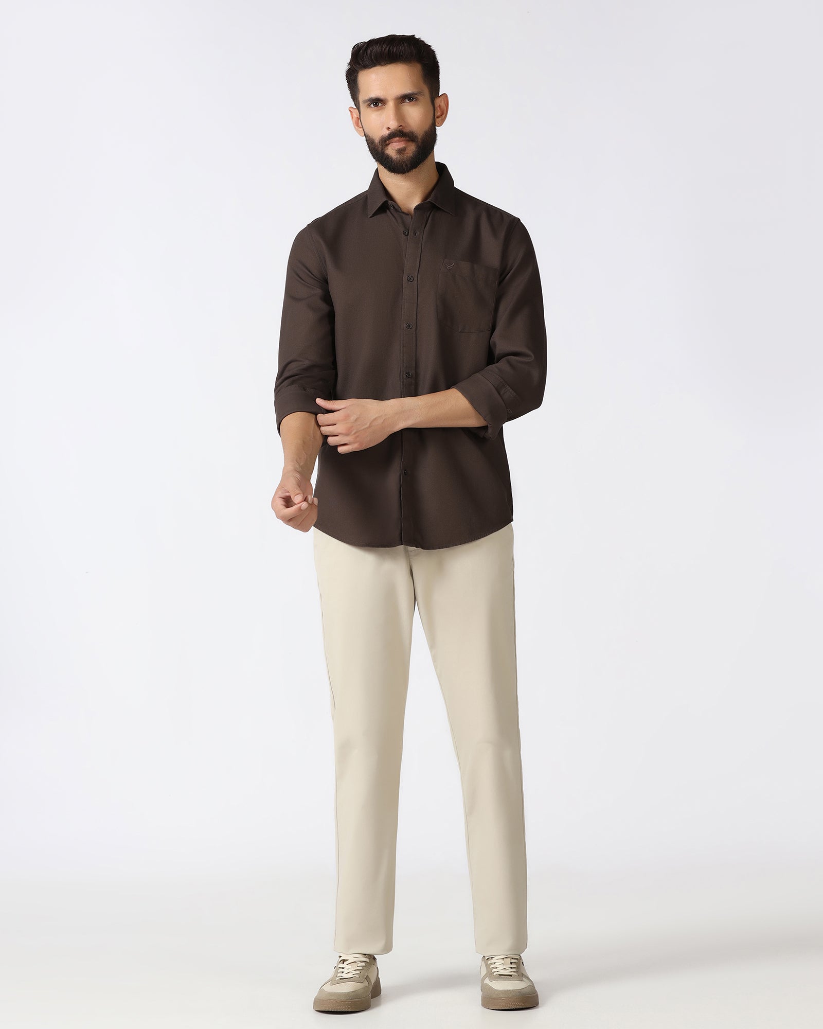 Brown Textured Shirt - Caty