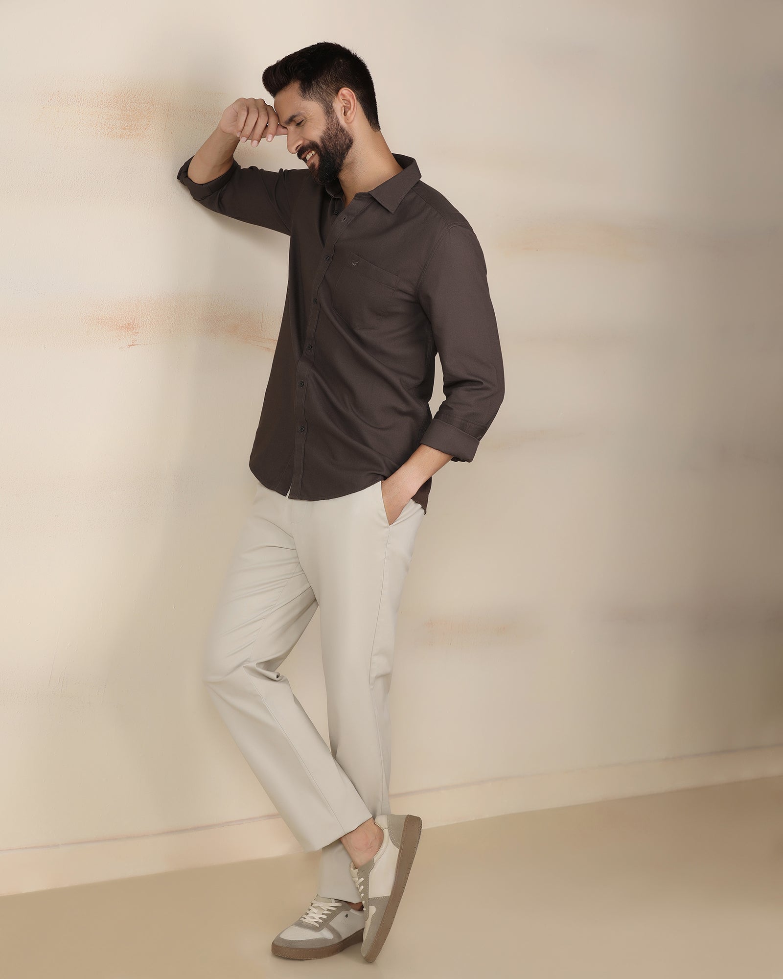 Brown Textured Shirt - Caty