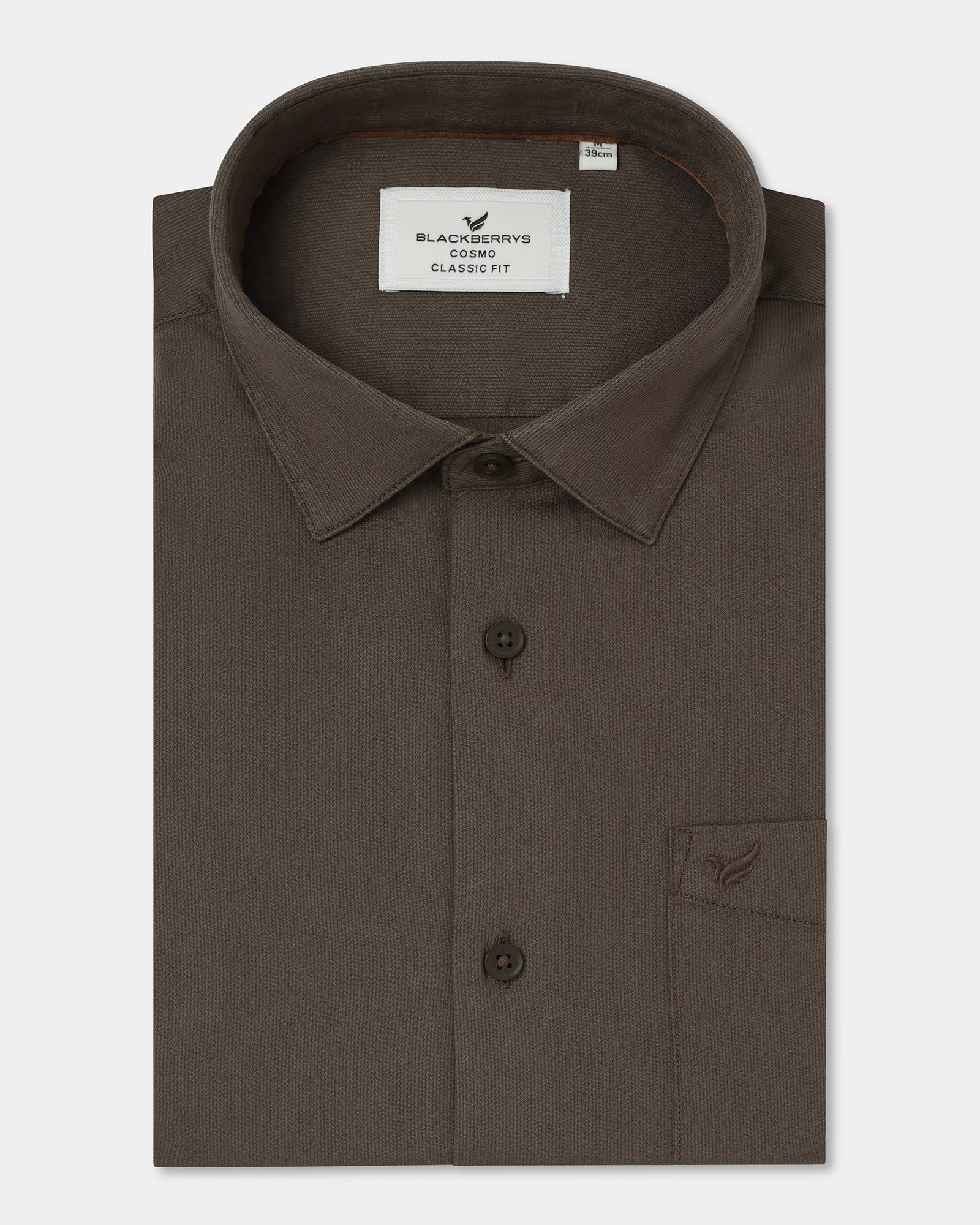 Brown Textured Shirt - Nuvan