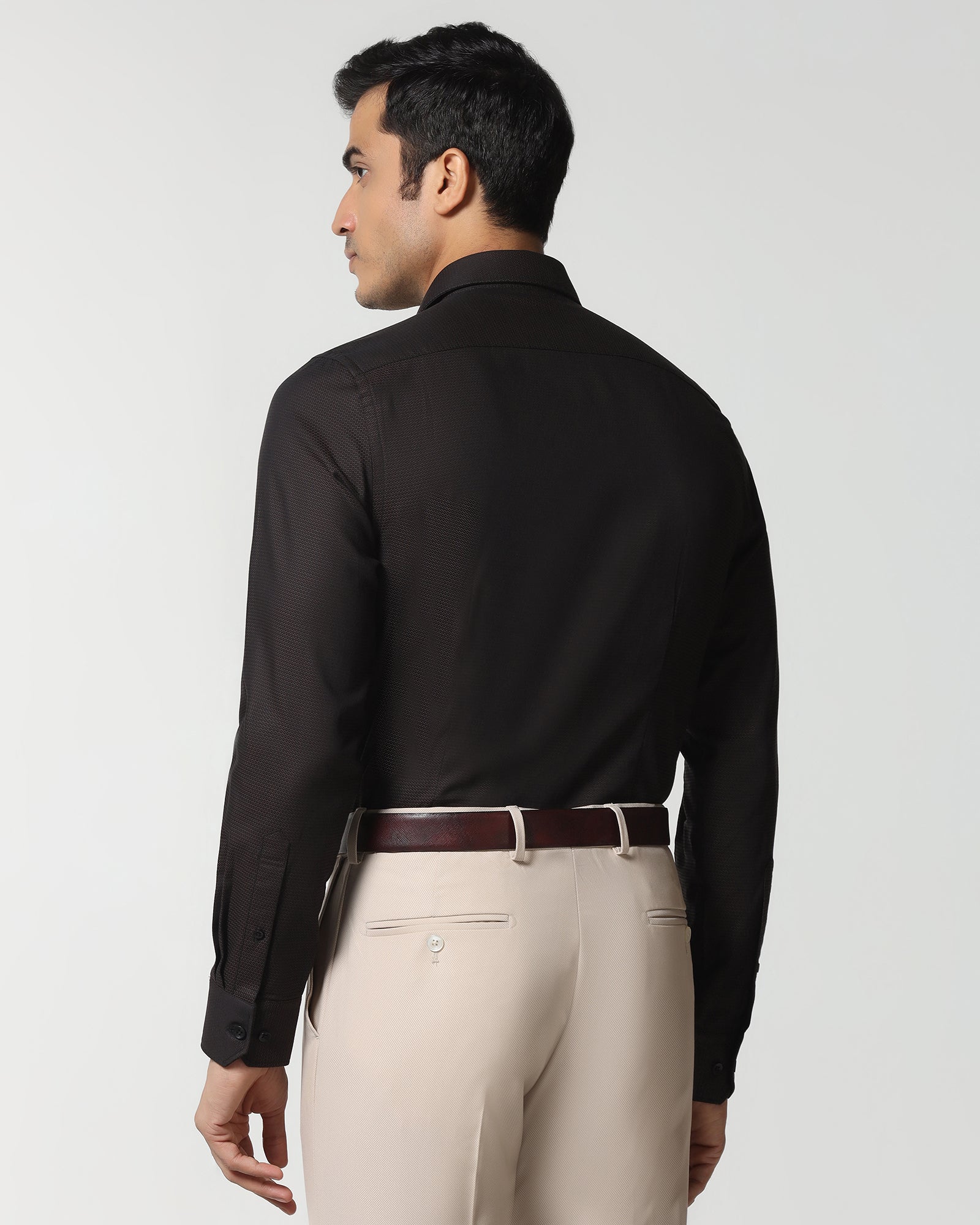 Brown Textured Shirt - Robin