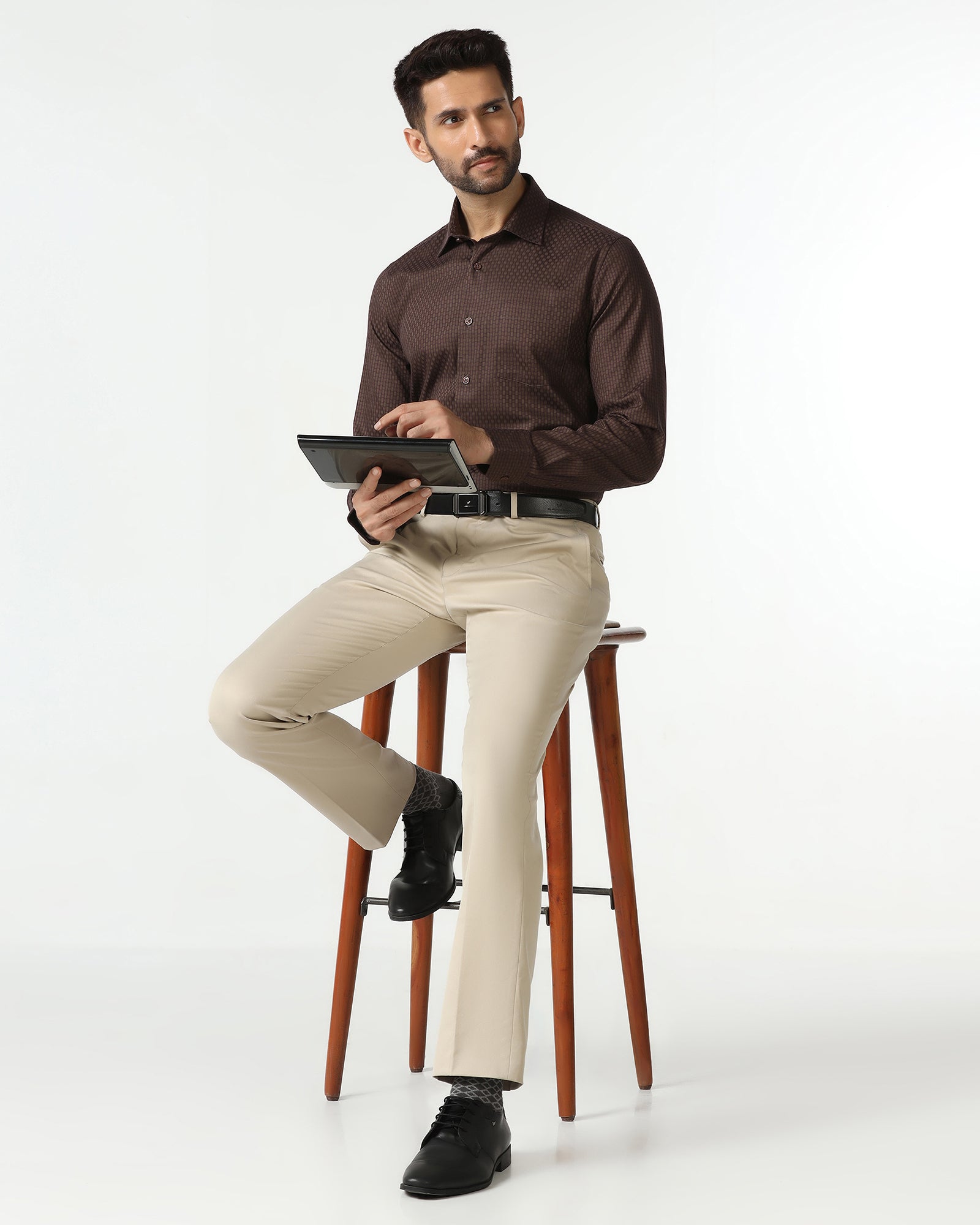 Brown Textured Shirt - Roster