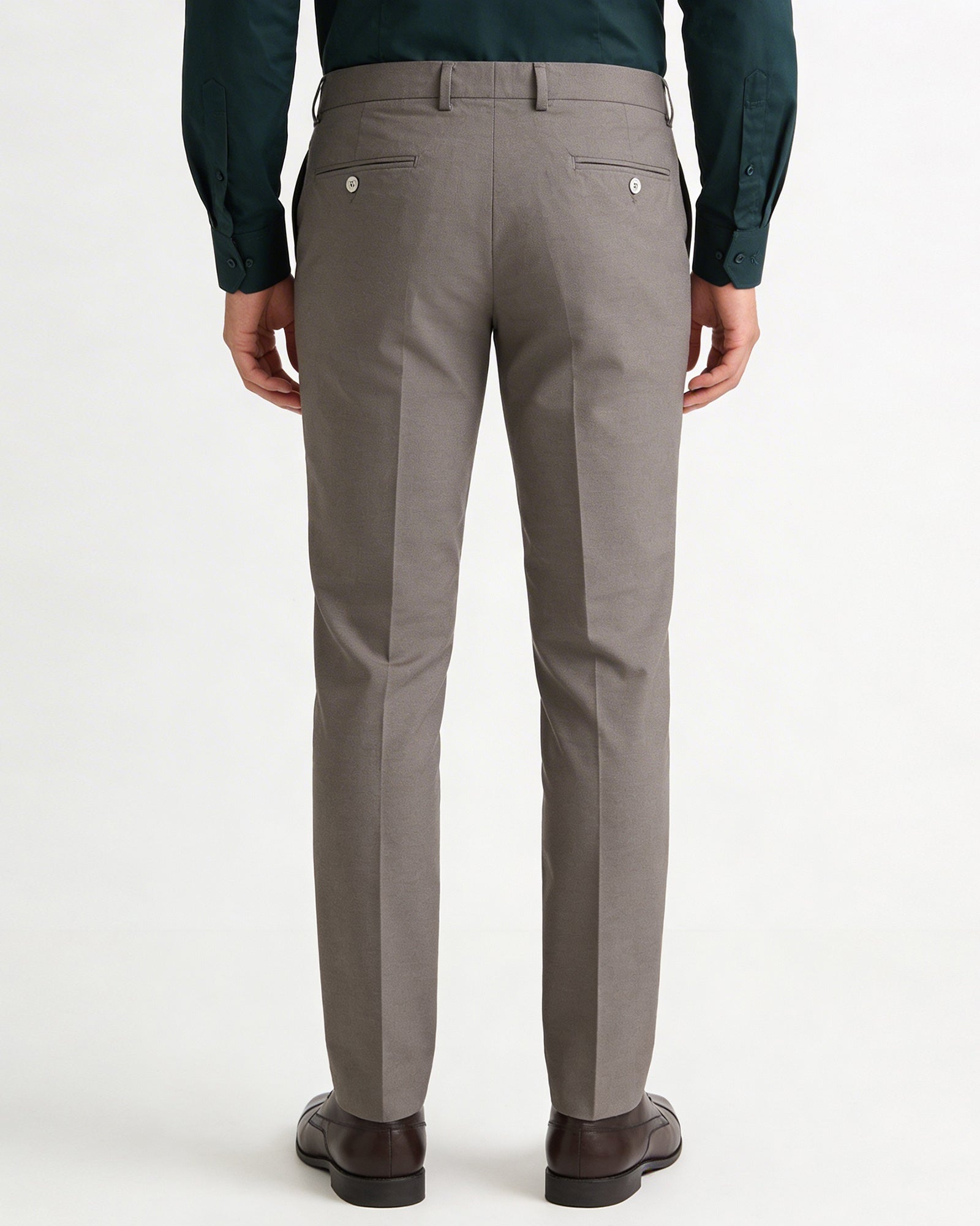 Brown Textured Trouser
