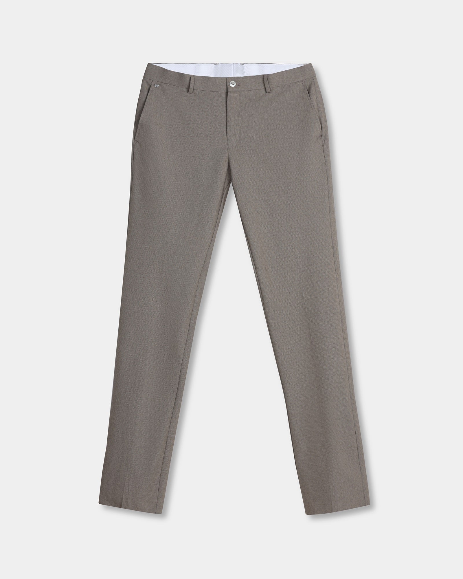 Brown Textured Trouser