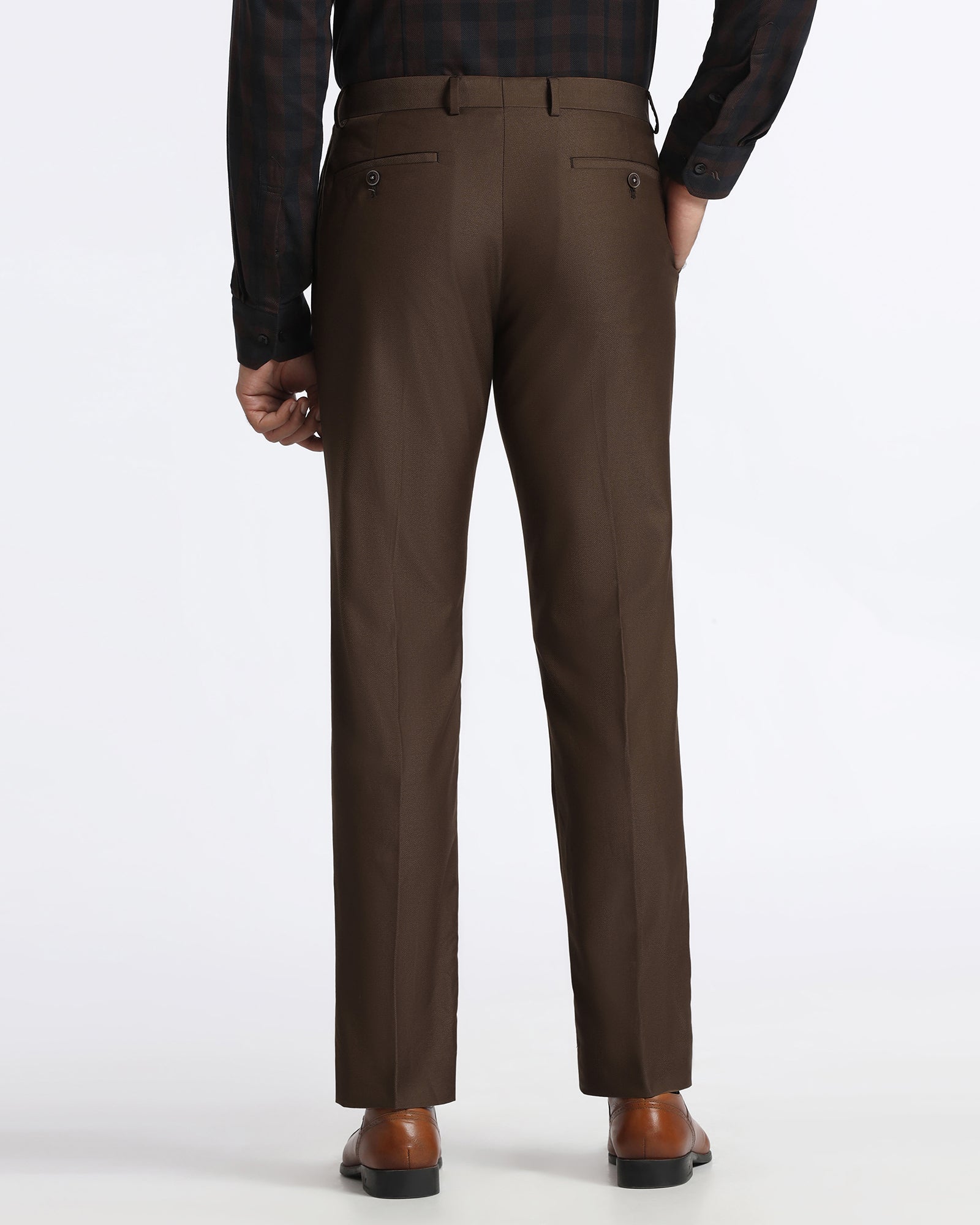 Brown Textured Trouser - Bluemoon