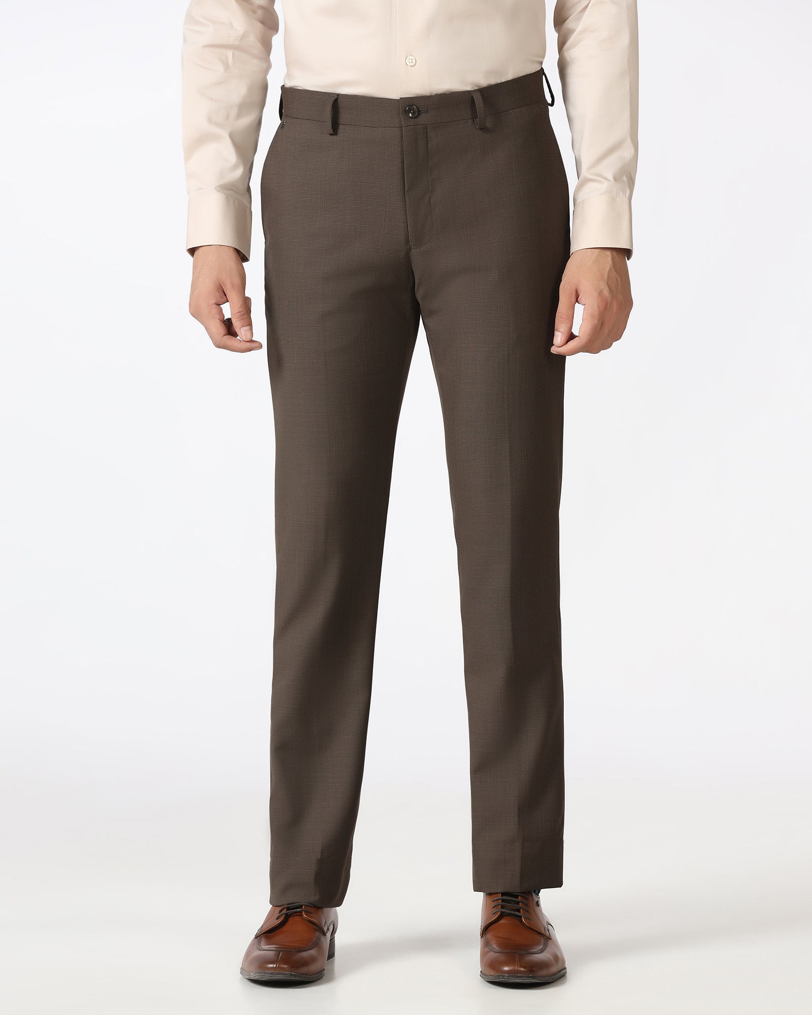 Brown Textured Trouser - Cardon