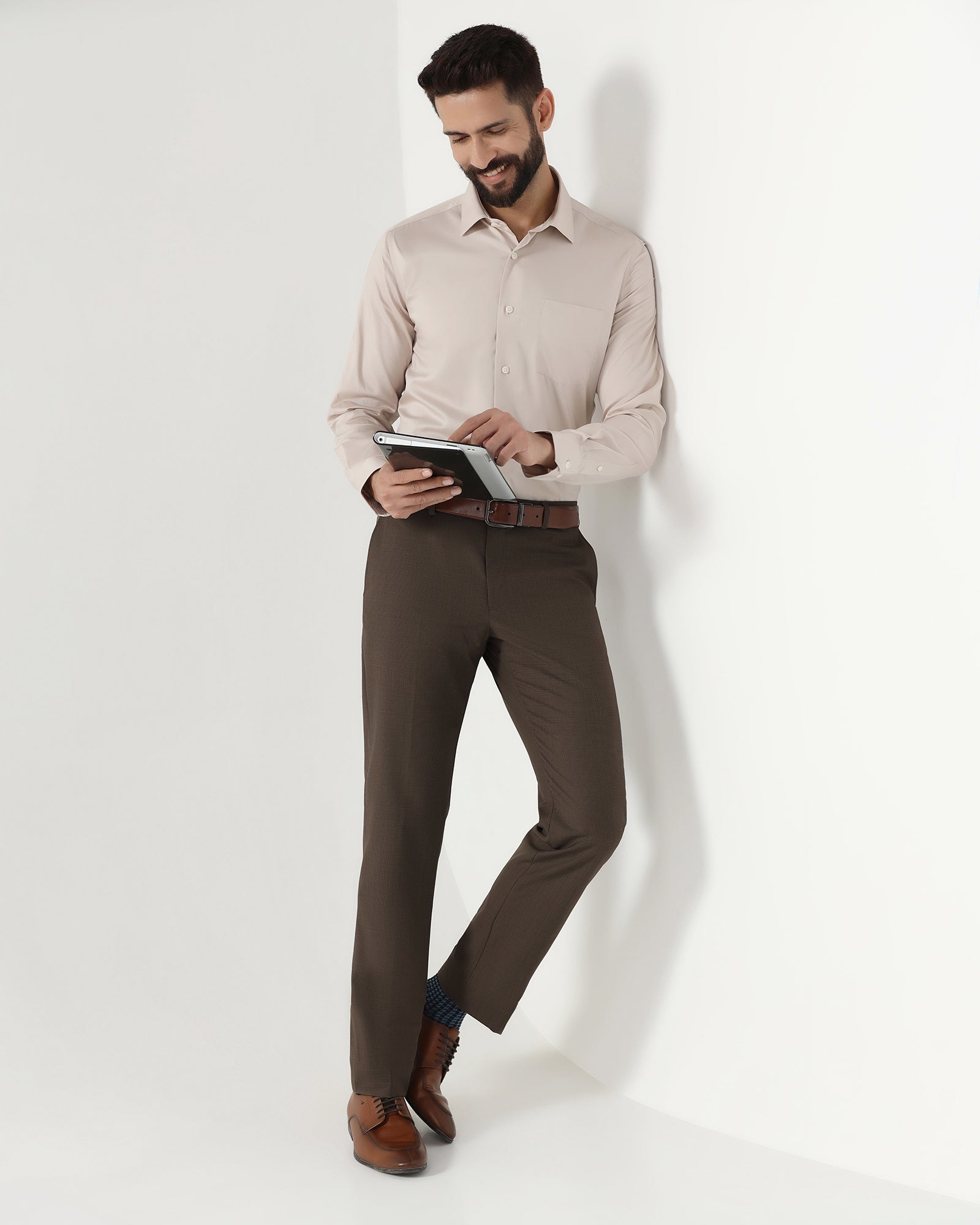 Brown Textured Trouser - Cardon