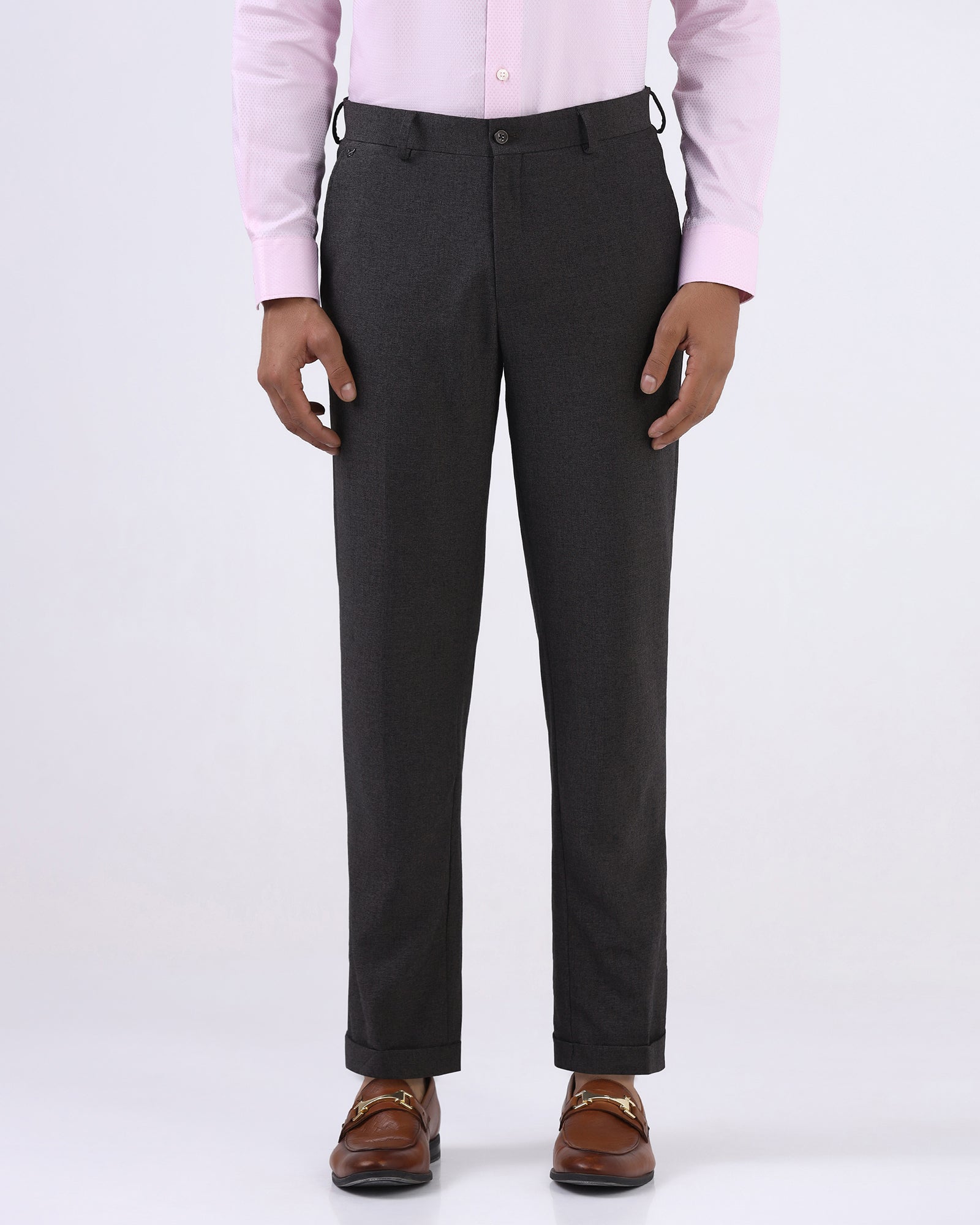Brown Textured Trouser - David