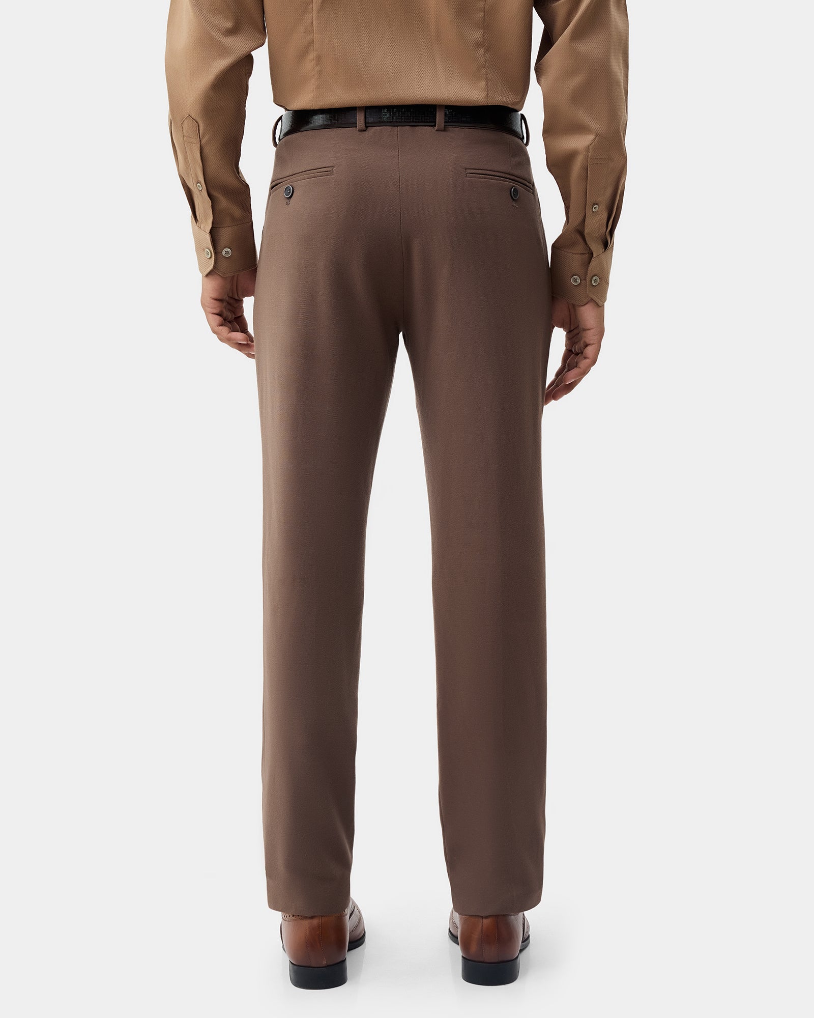 Brown Textured Trouser - Jona