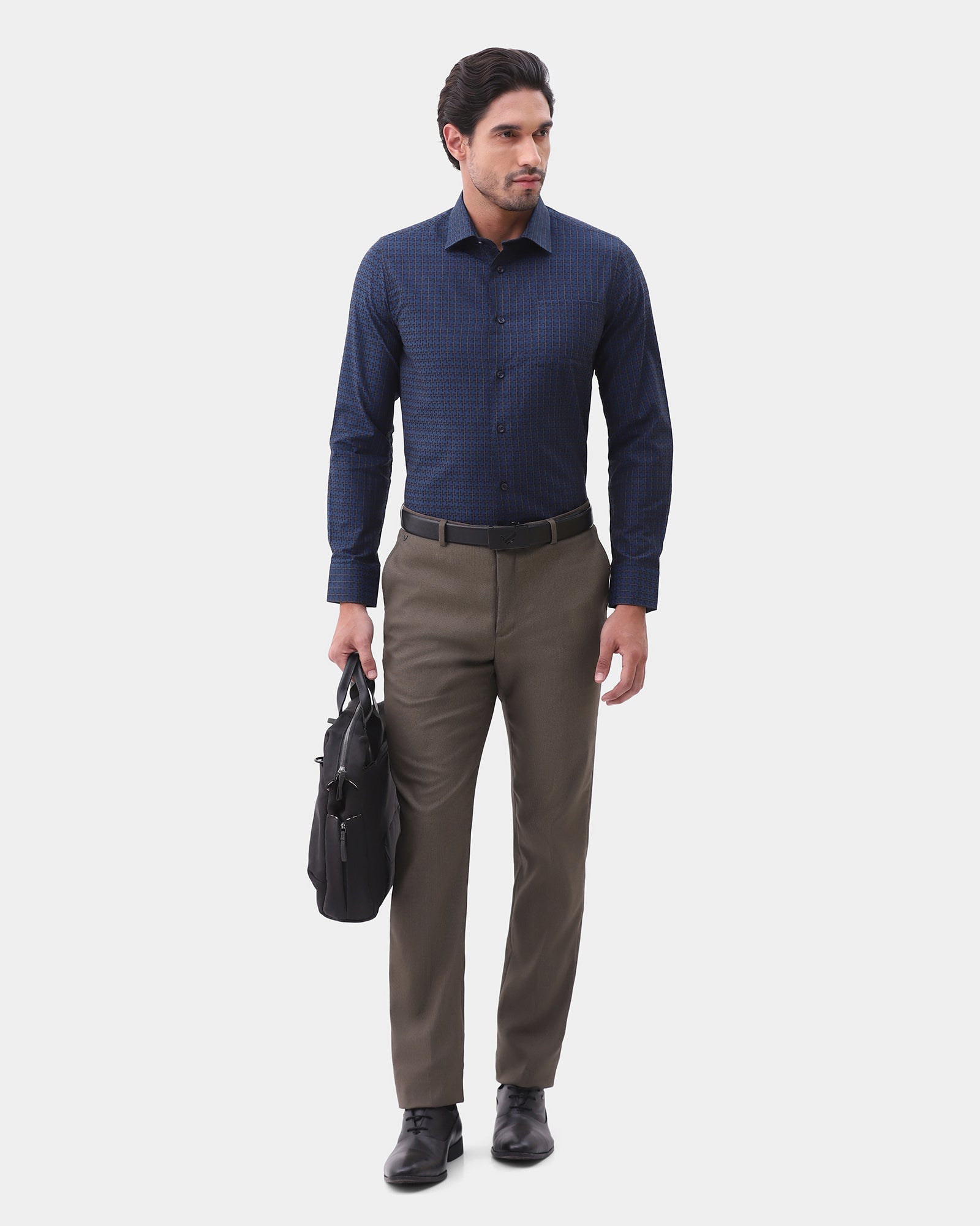 Brown Textured Trouser - Mare