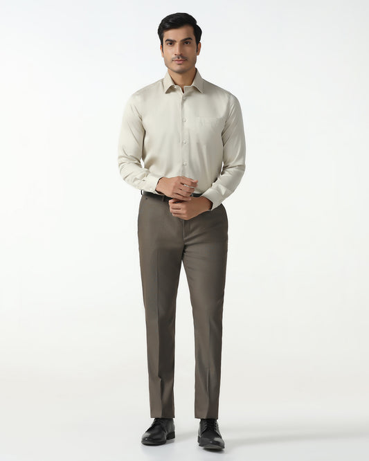 Brown Textured Trouser - Monk