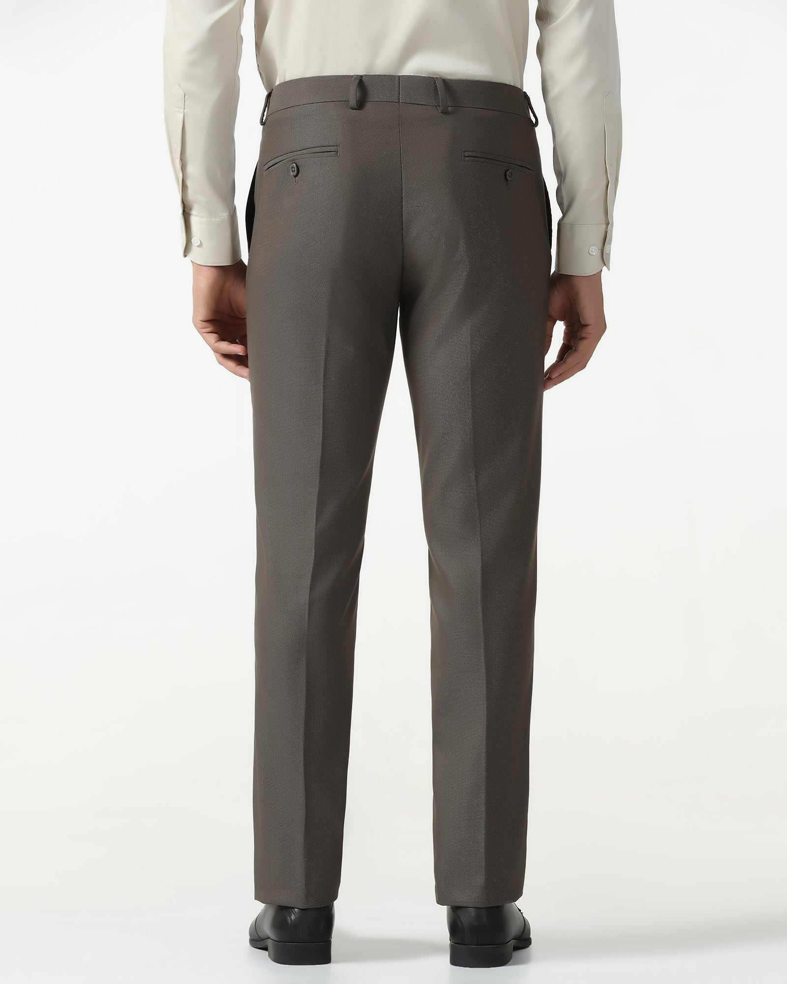 Brown Textured Trouser - Monk