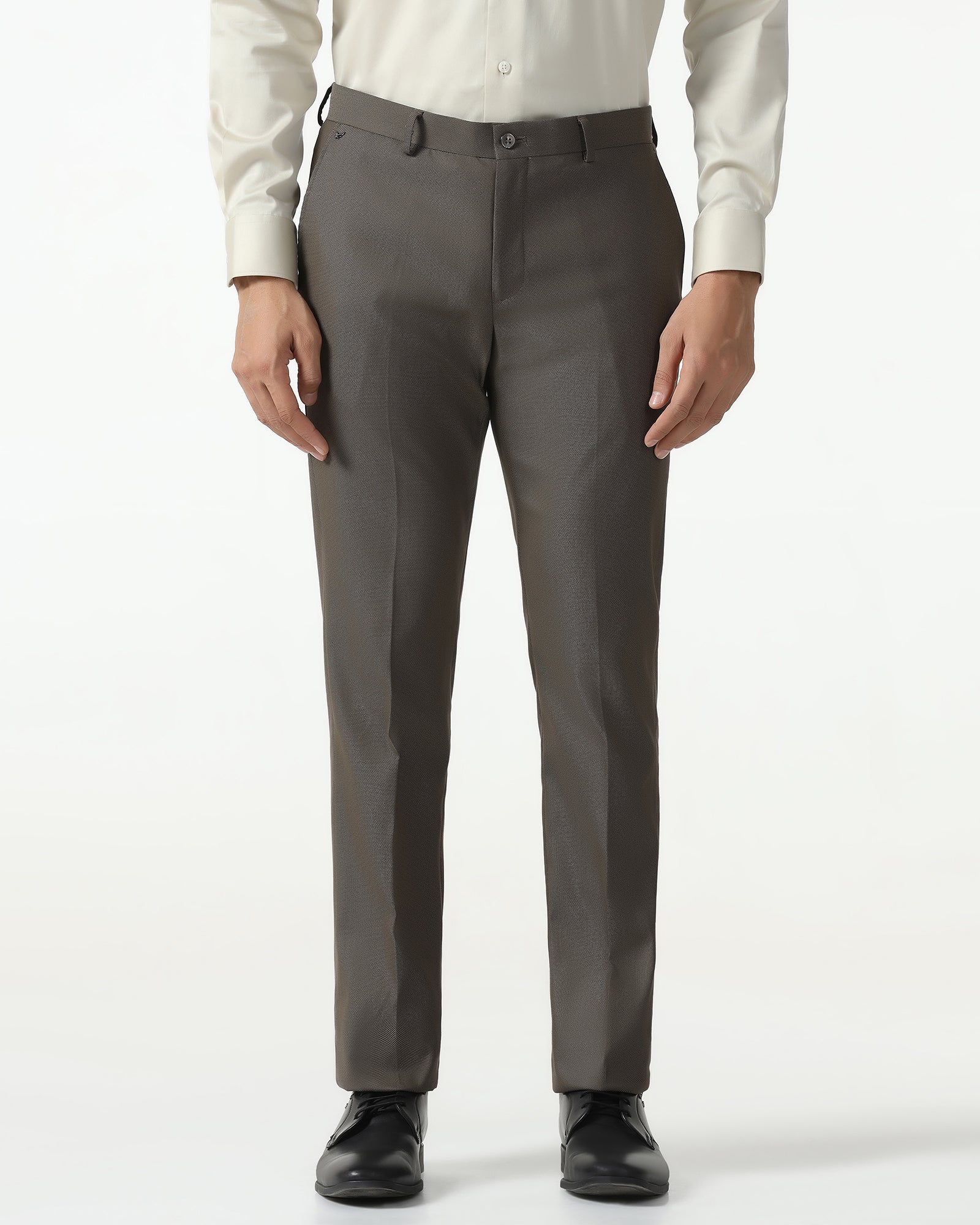 Brown Textured Trouser - Monk