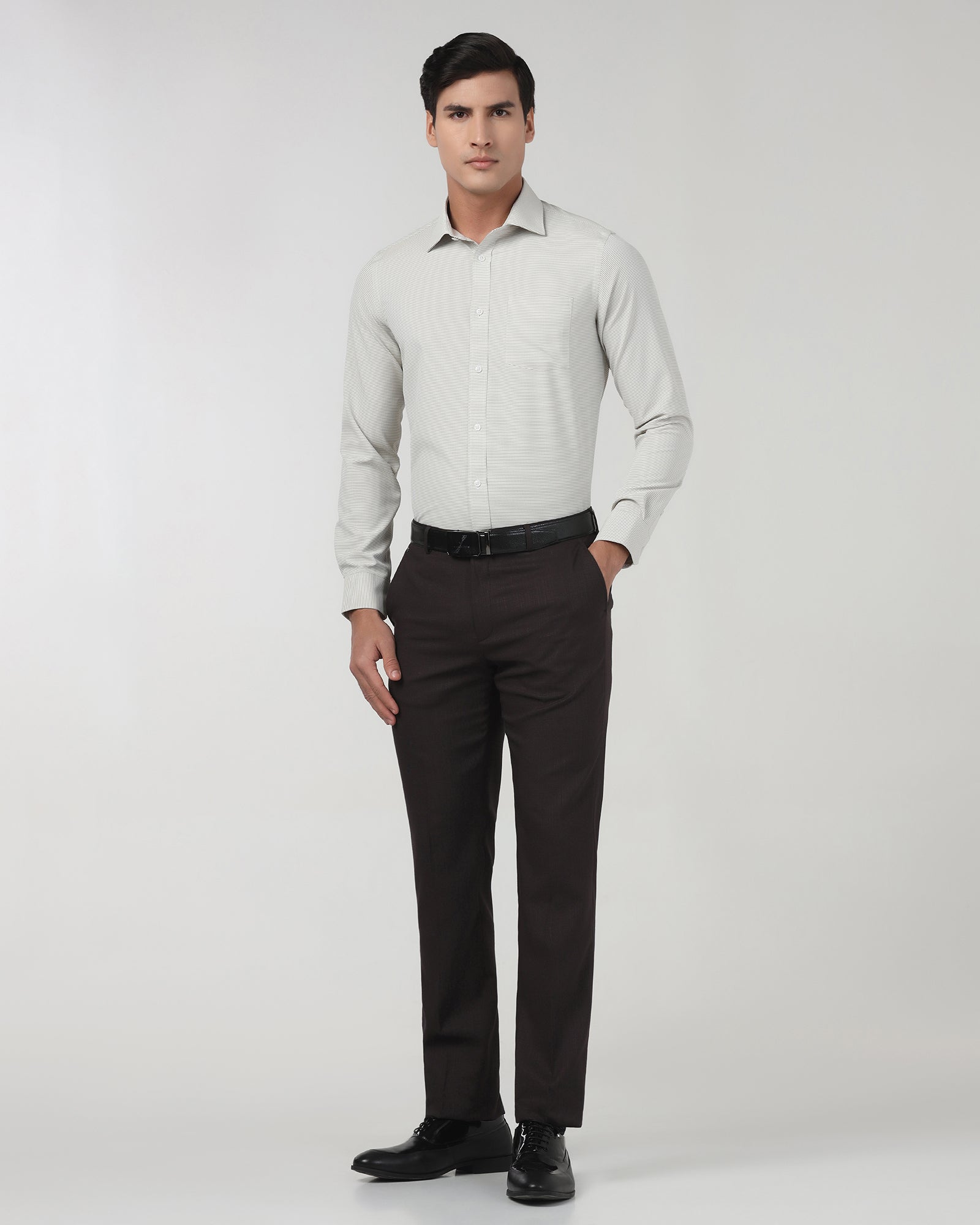 Brown Textured Trouser - Simon