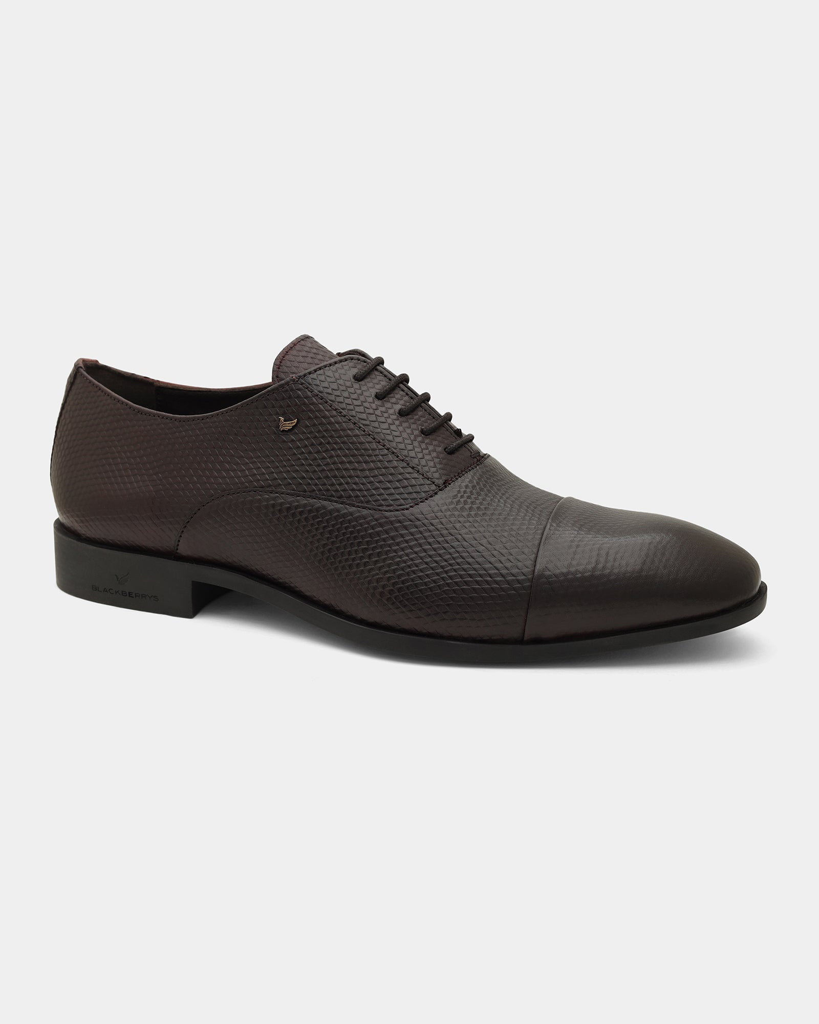 Burgundy Solid Oxford Shoes - Wibee
