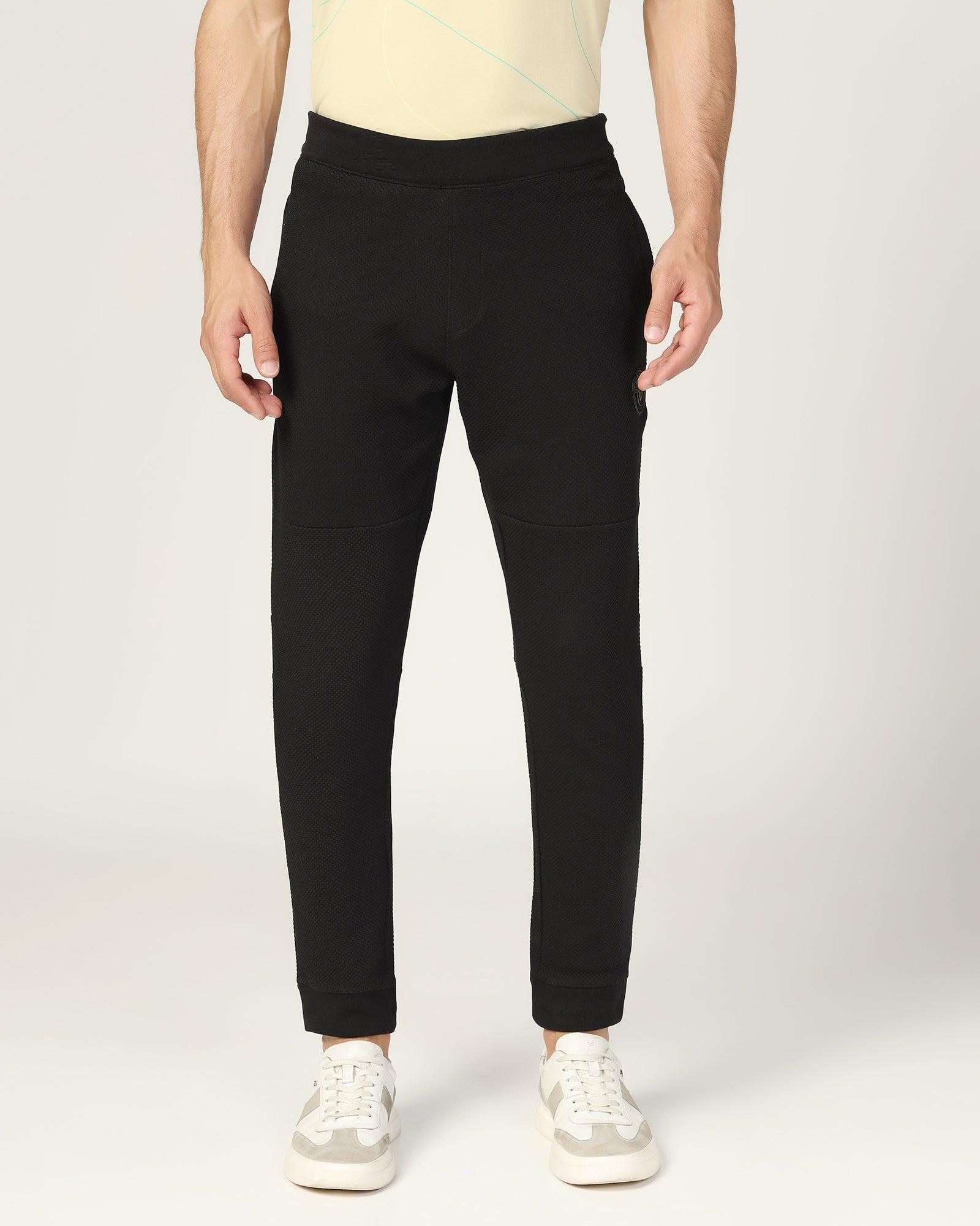 Casual Black Solid Jogger - Roddy - Blackberrys
