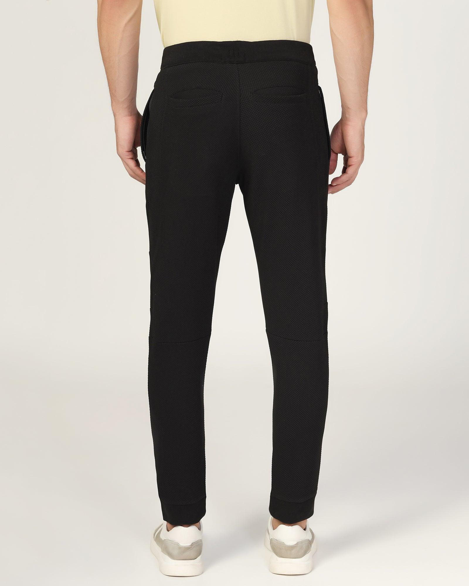 Casual Black Solid Jogger - Roddy - Blackberrys